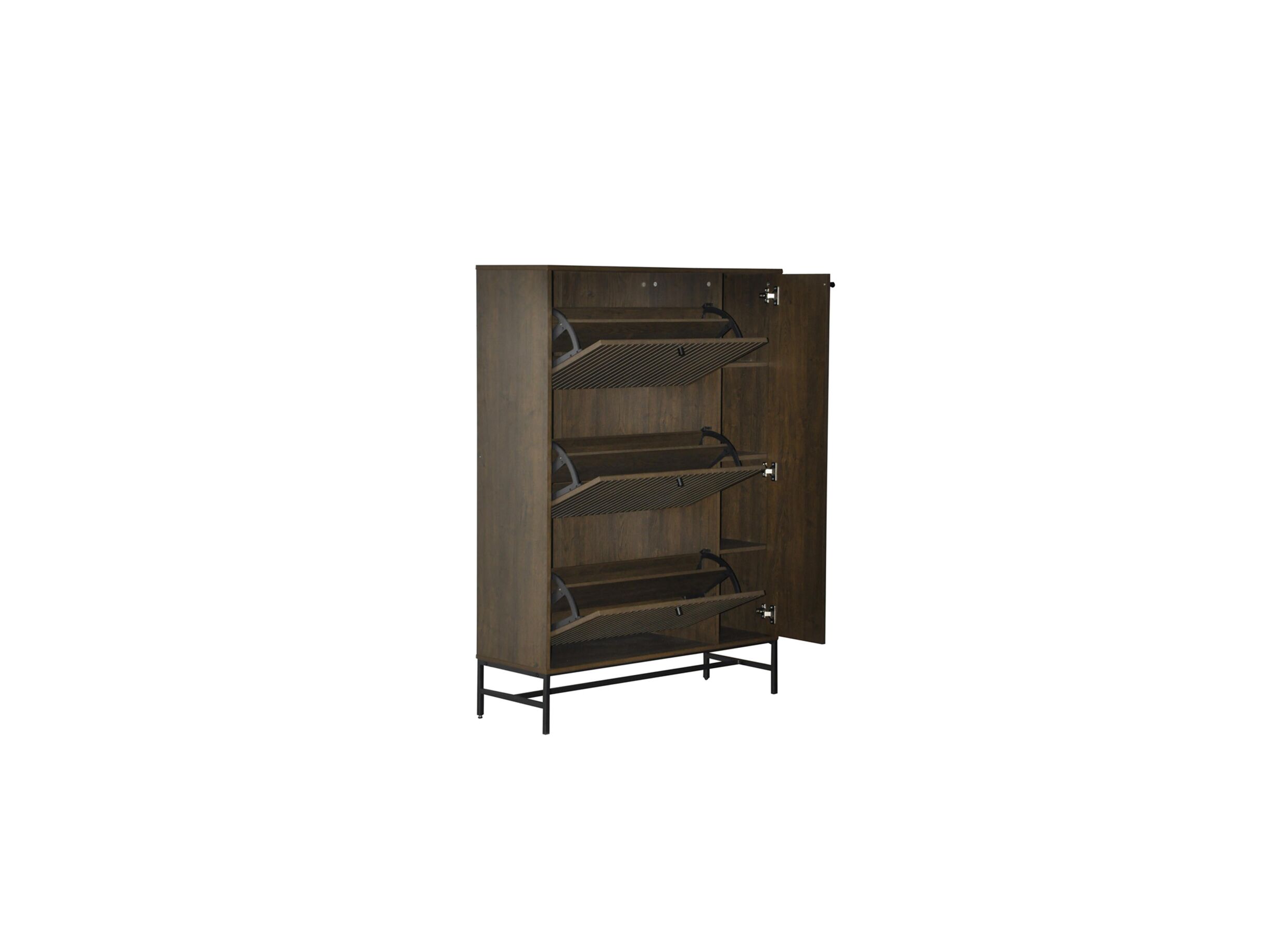 Disposition - Armoire à chaussures Stripes 98,7x35x140,4cm - décor - smoked chêne