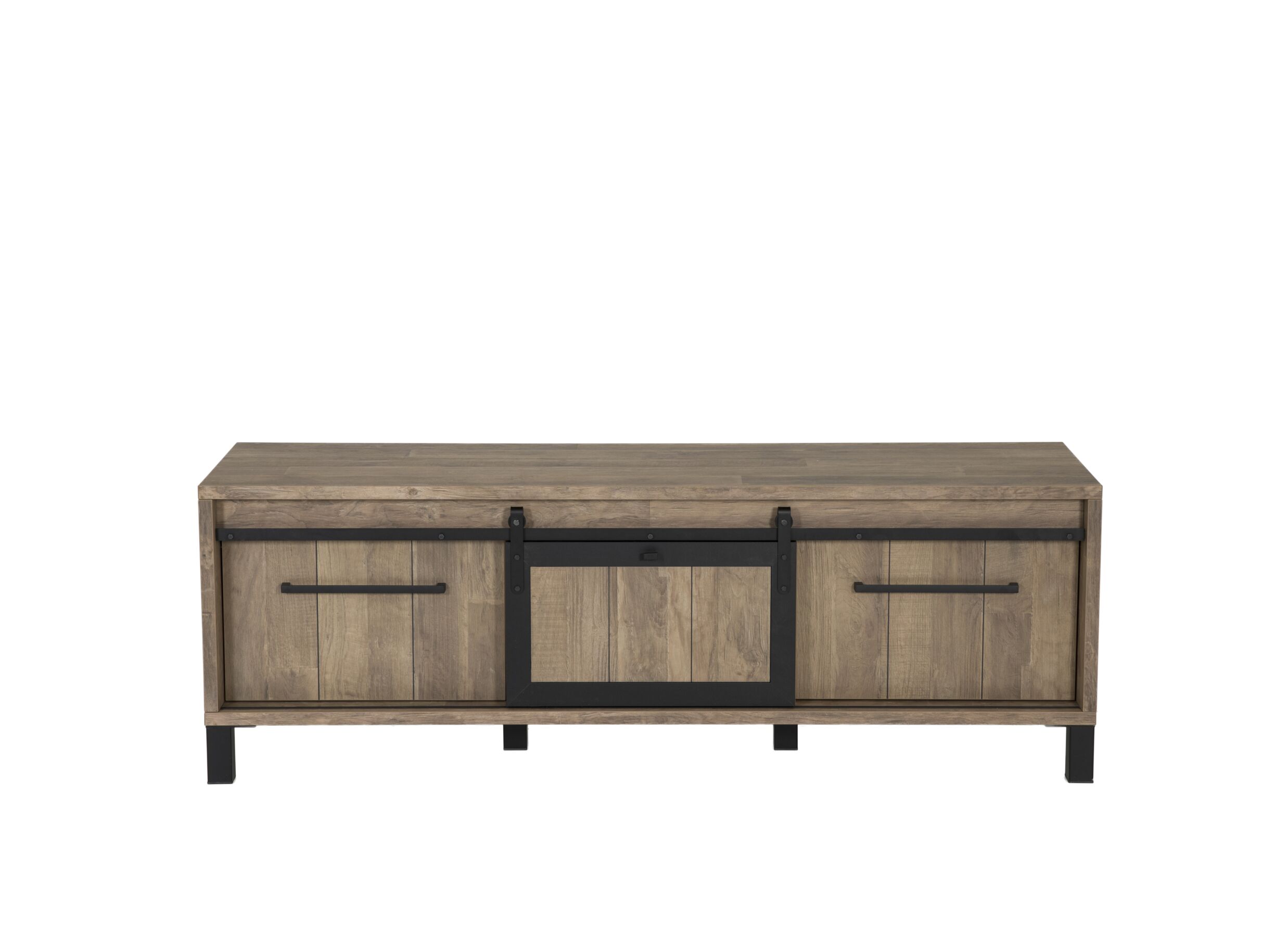 Overzichtsfoto - Tv-meubel 179cm - meubelplaat - old teak & matt black