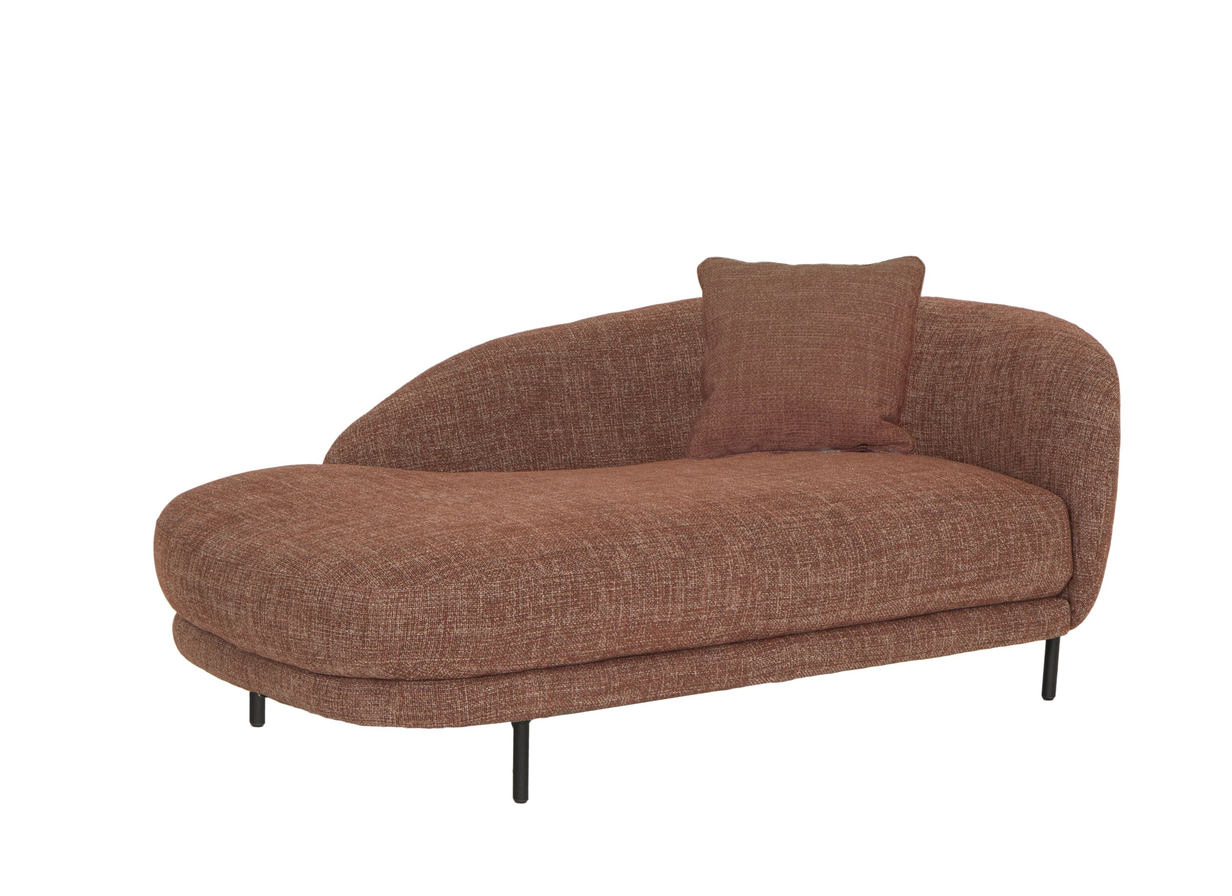Plus Important - Méridienne Carre 170x100x78cm - tissu - bordeaux