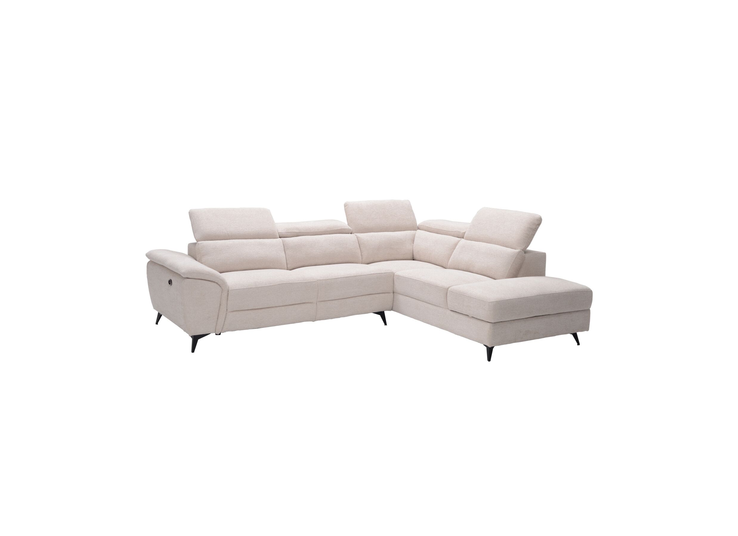 Hoeksalon Perfume 284x224cm - stof - beige met relax - Canapé d'angle Perfume 284x224cm - tissu - beige avec relax
