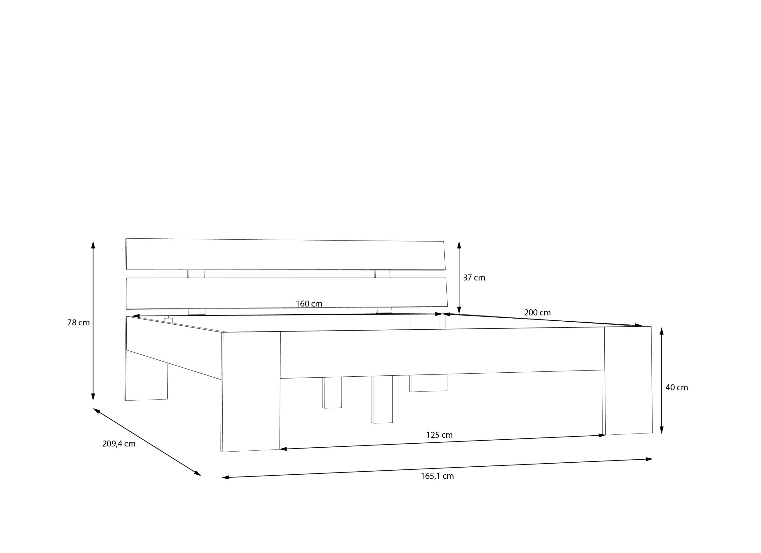 Dimensions - Lit Ingalill 160x200cm - décor - sand