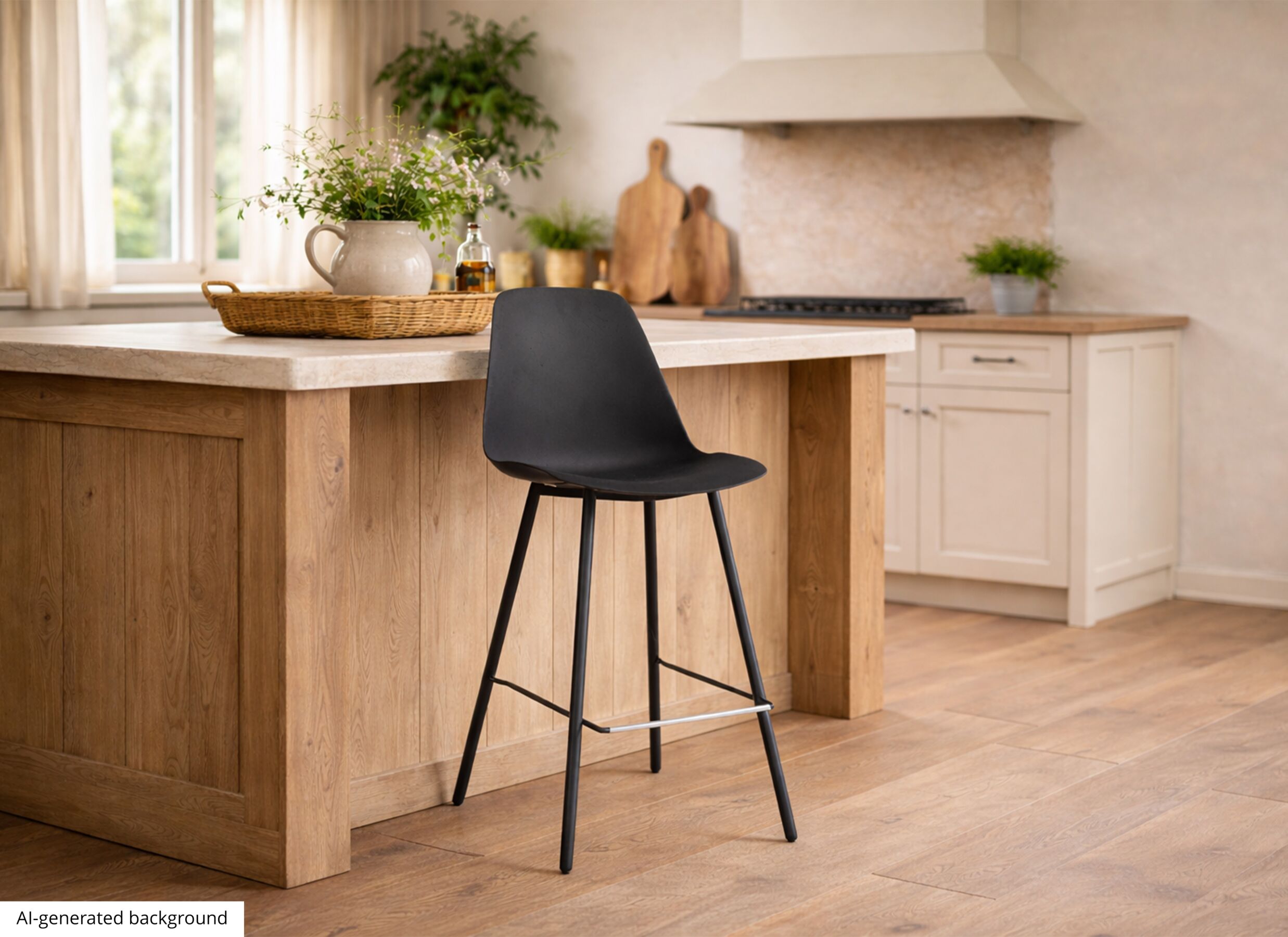 AI Generated - Chaise de bar Claudio HA66,5cm - synthétique - anthracite