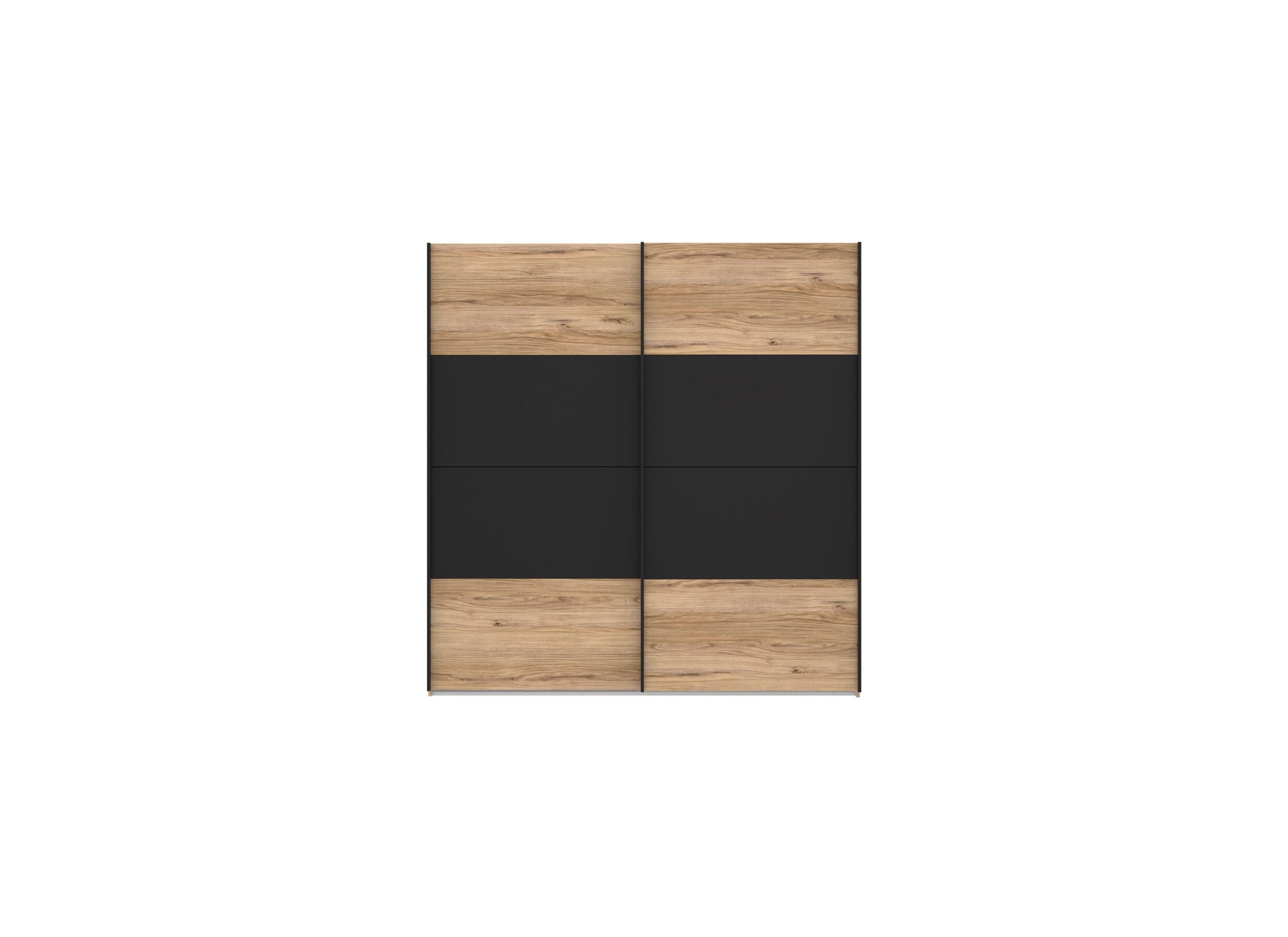 Aperçu - Armoire à portes coulissantes Dalate 200cm - décor - chêne châtaignier/noir mat