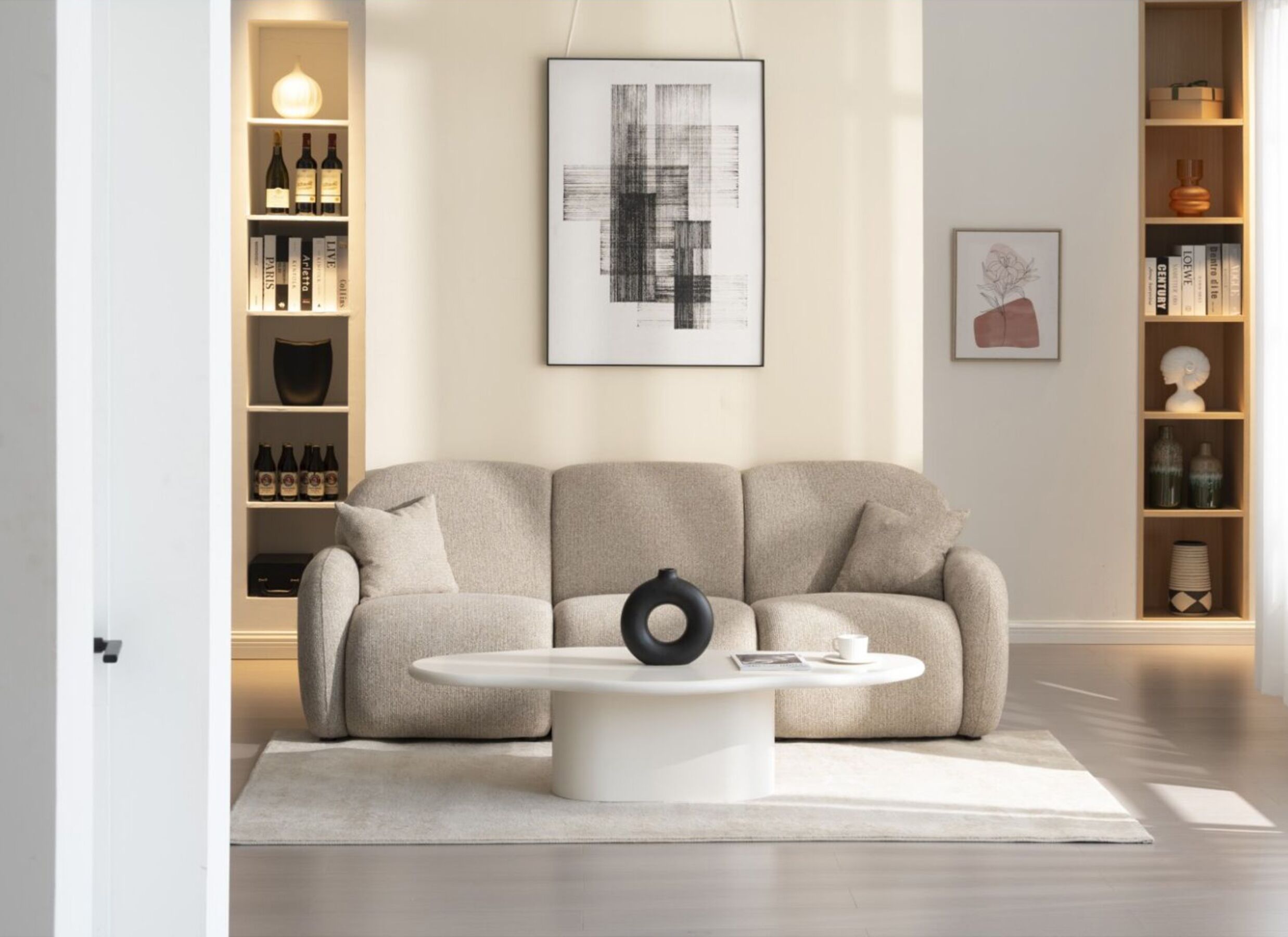 Sfeerfoto - Salontafel Celio 140x70cm - decor - crème