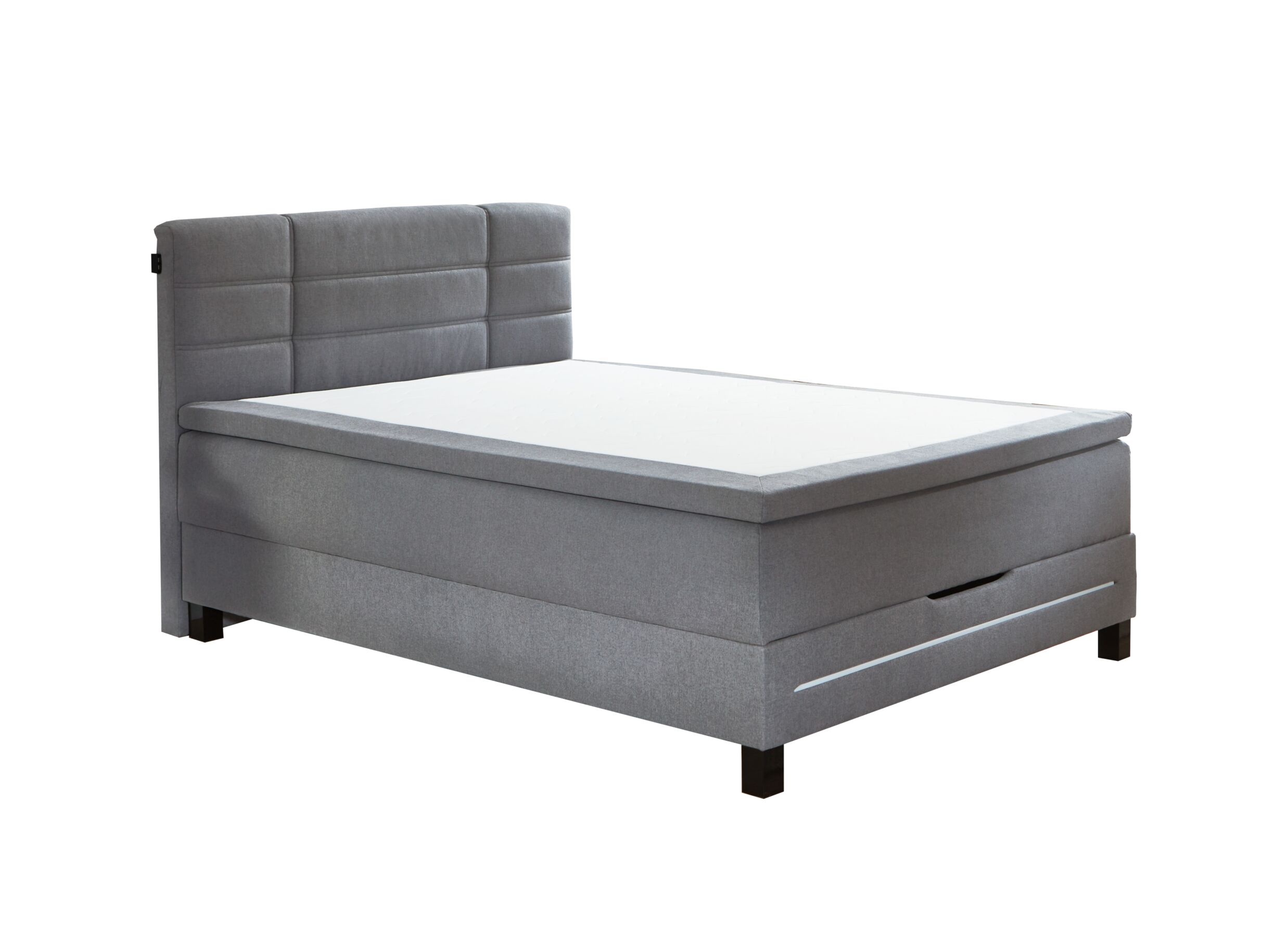 Hoofdfoto - Boxspring BX2260 140x200cm - stof - lichtgrijs met opbergruimte