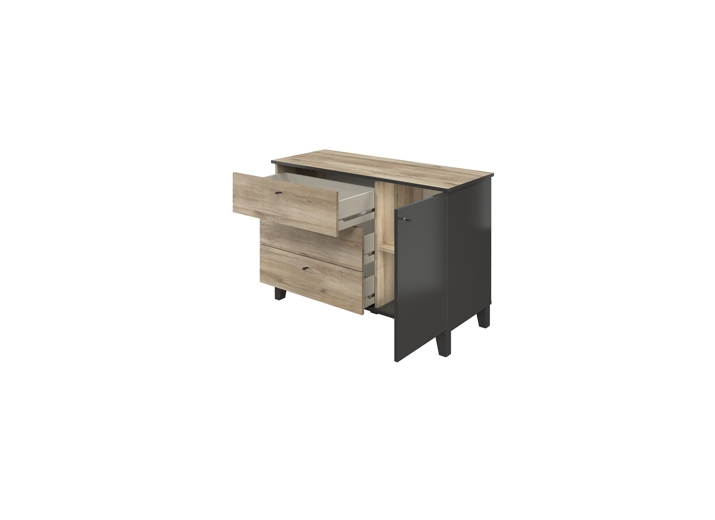 Commode Artley 110x48x74cm - décor - marron & noir