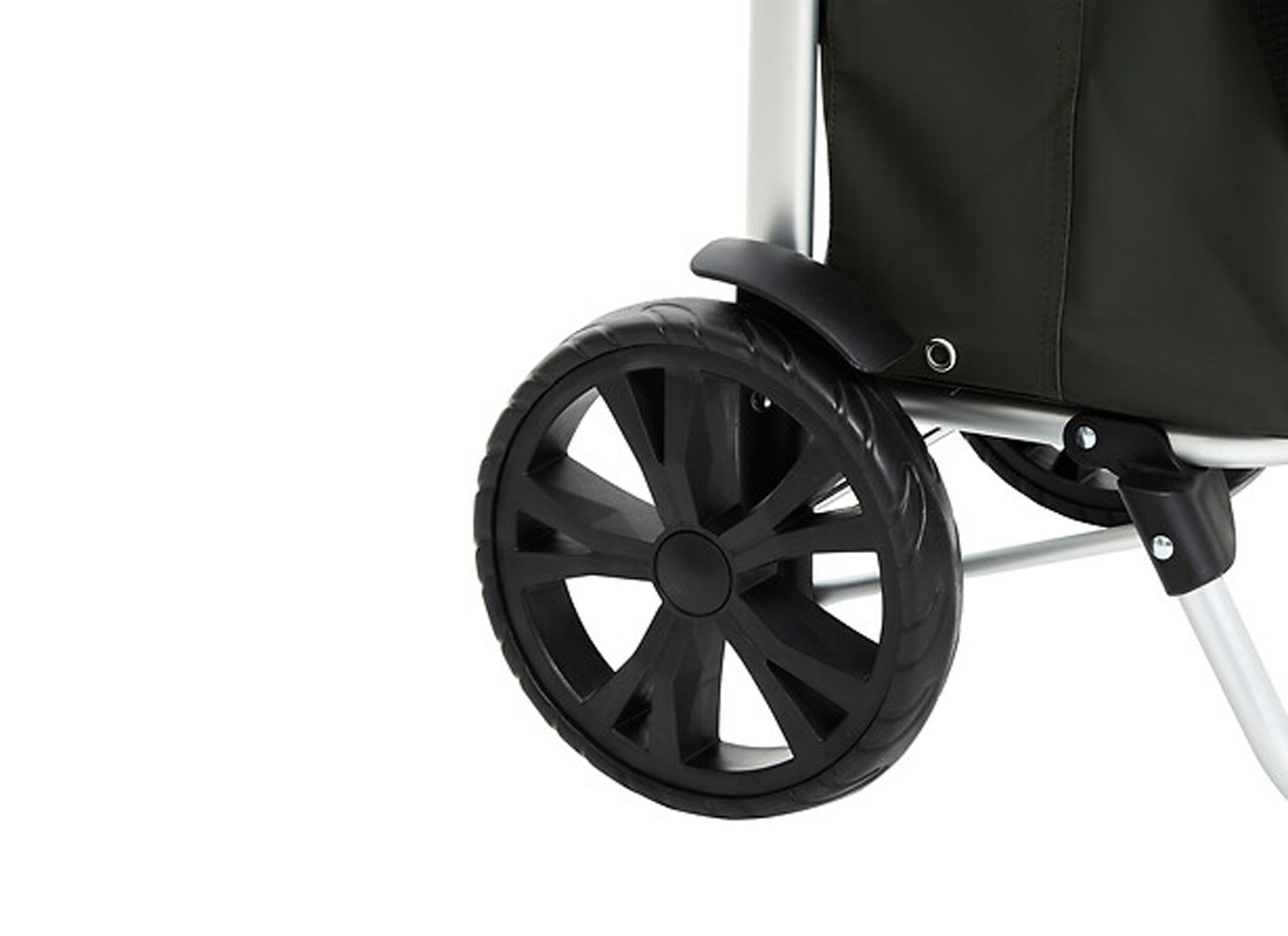 Detail - Chariot de courses 45,5x36,5x97,5cm - aluminium & polyester - vert