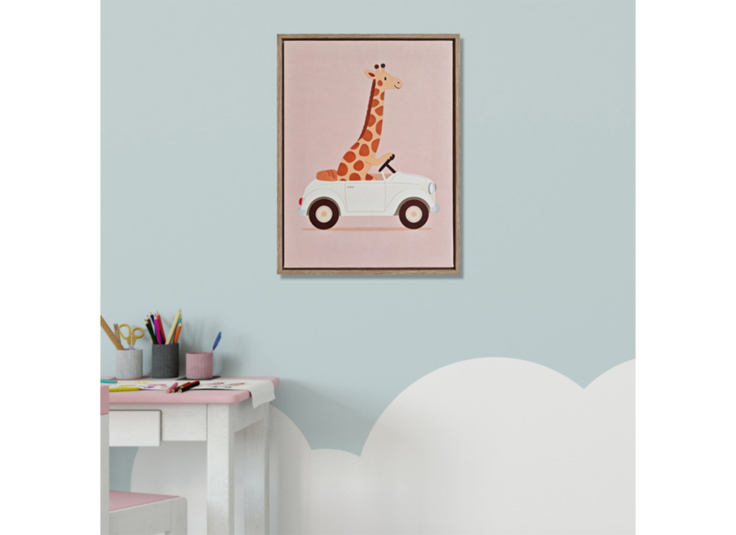 Sfeerfoto - Print op canvas Safari Giraffe 30x40cm