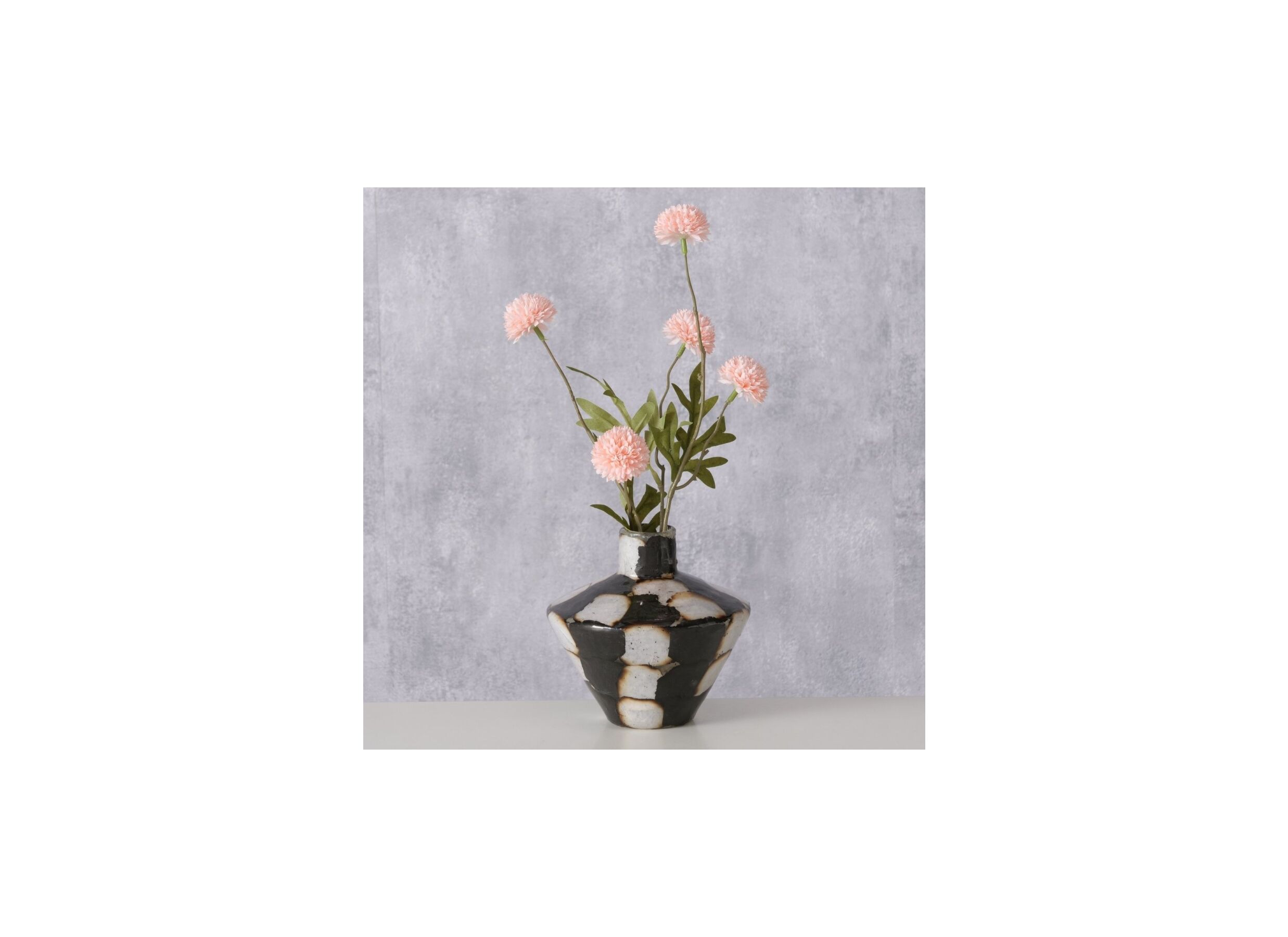 Foto ambiance - Vase Medo H12,8cm - verre - noir/blanc