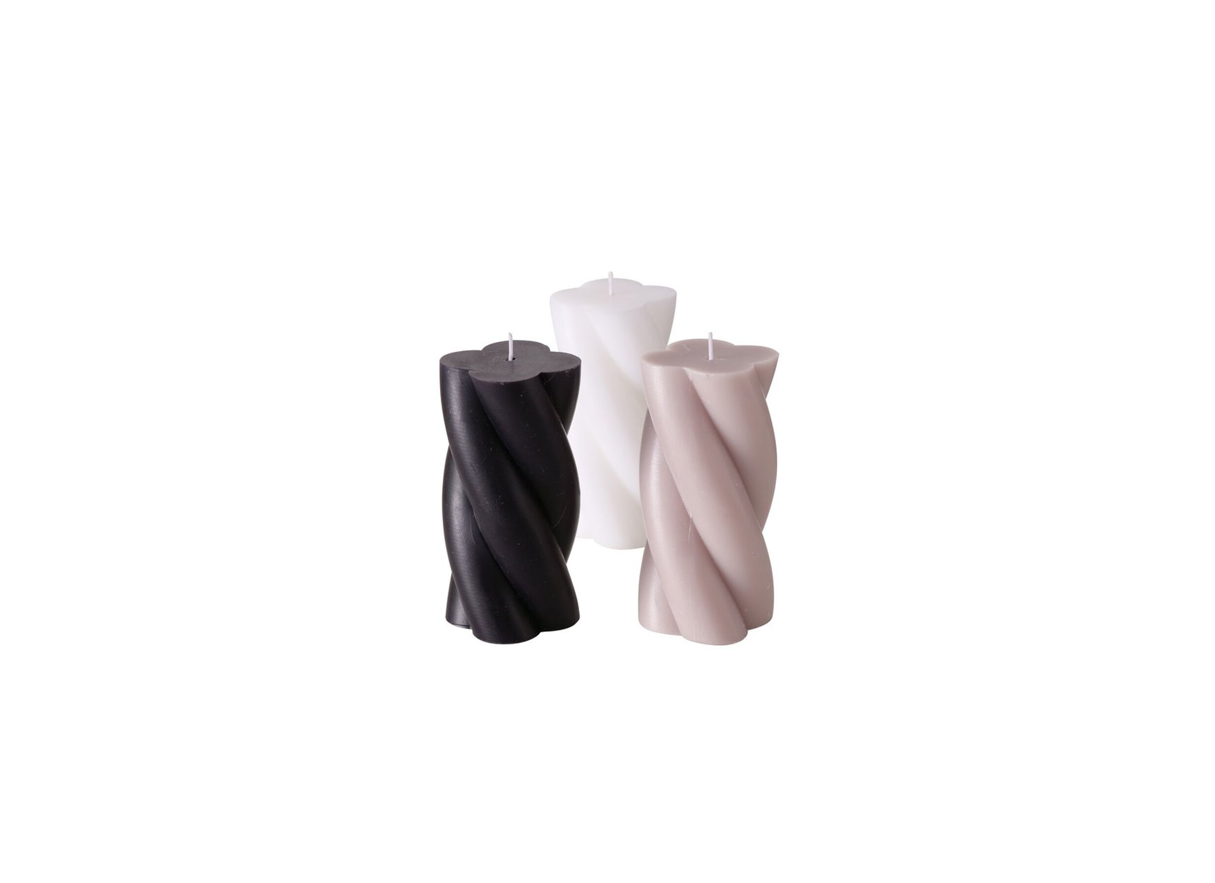 Bougie Twist noir blanc gris - Bougie Twist noir blanc gris