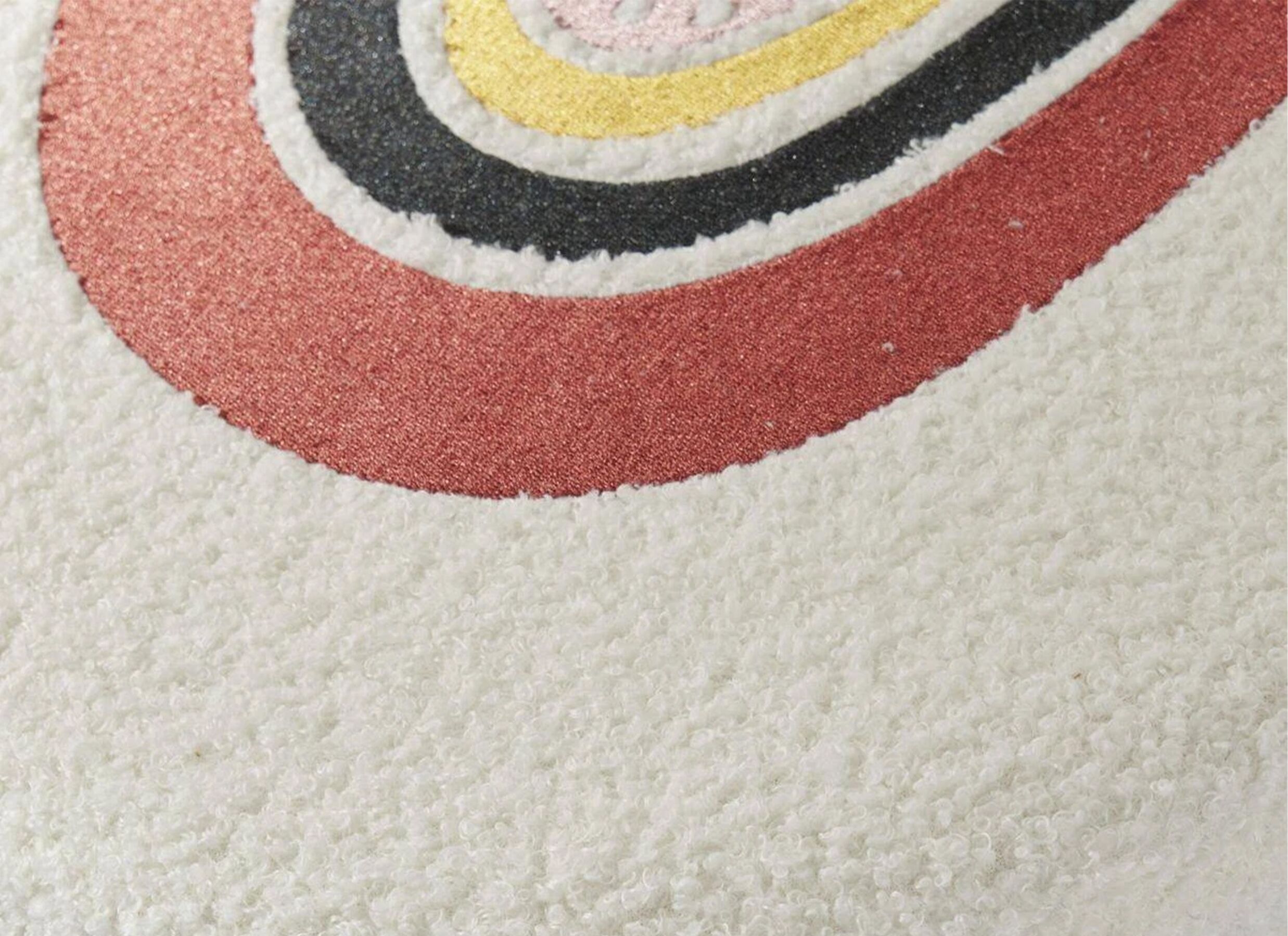 Detail - Pouf Arc-en-ciel 30x36cm - coton - blanc
