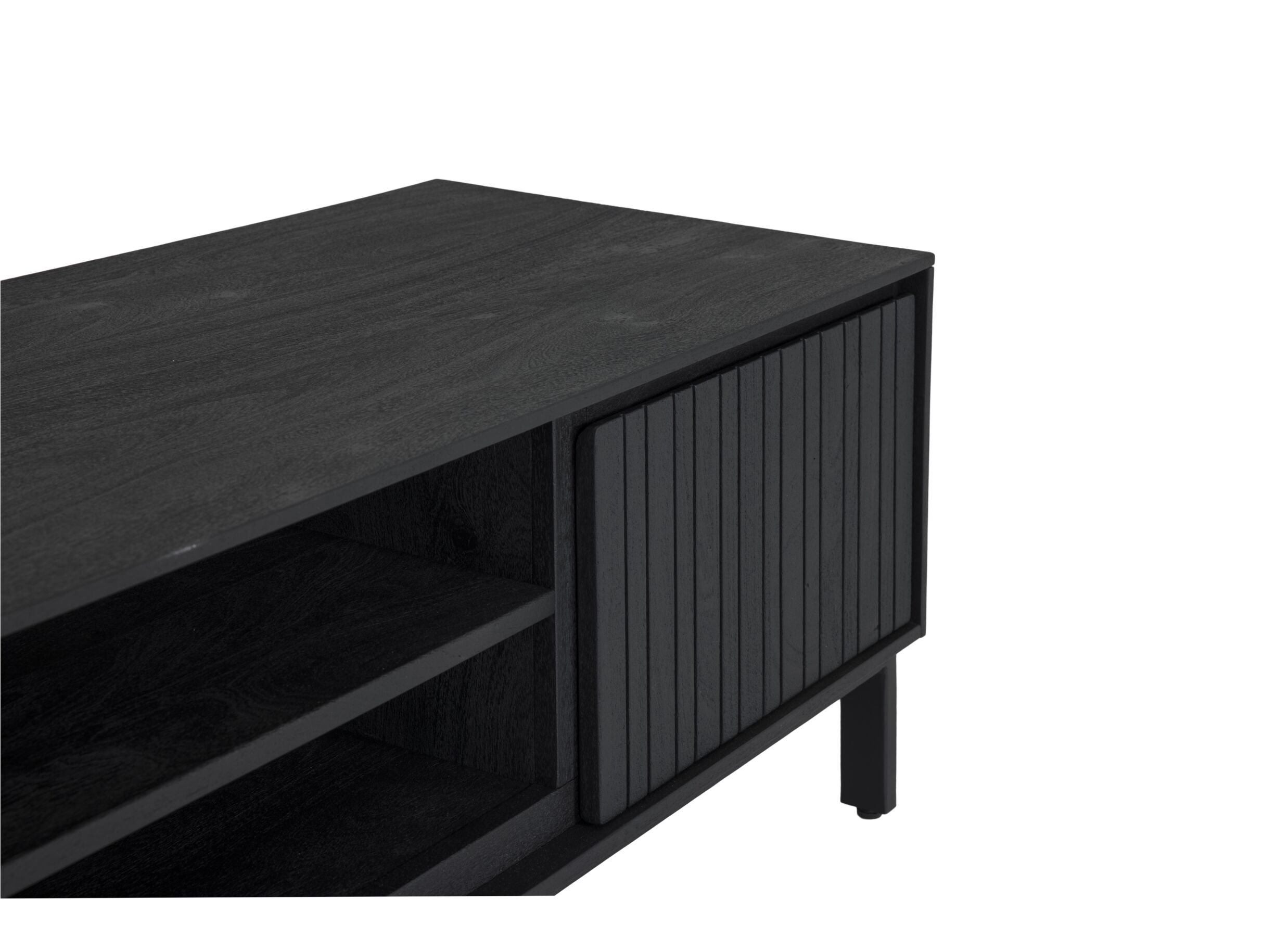 Tv-meubel Aquilano 145cm - acacia massief - zwart