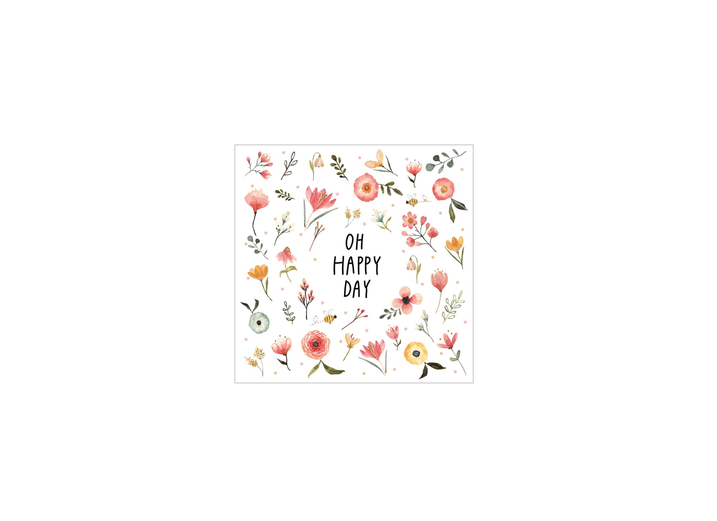 Serviette Oh Happy Day 25x25cm multicolor 20 pièces - Serviette Oh Happy Day 25x25cm - papier - multicolore 20 pièces