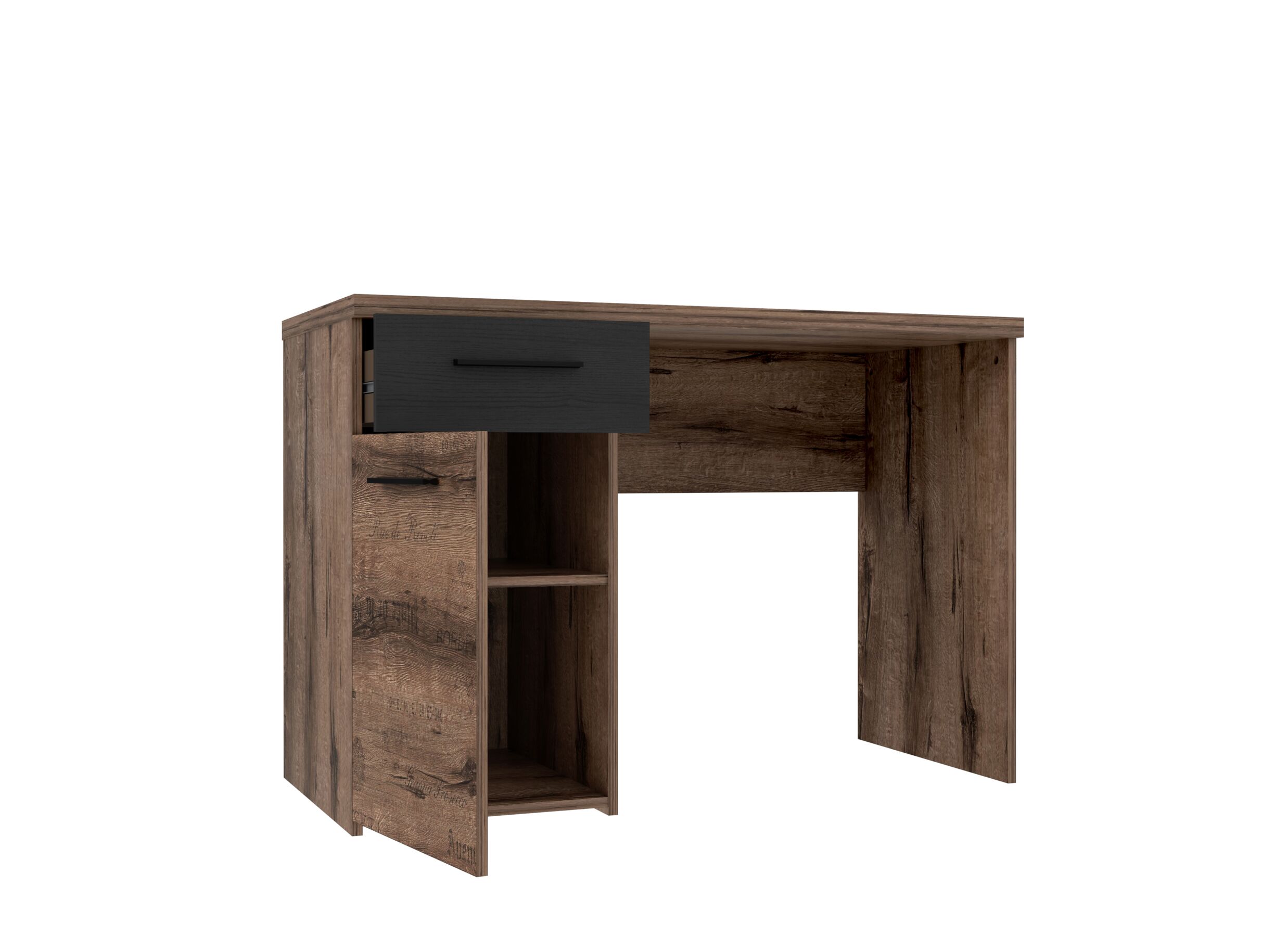 Bureau Jacky 110x53cm - meubelplaat - modder eik/zwarte eik