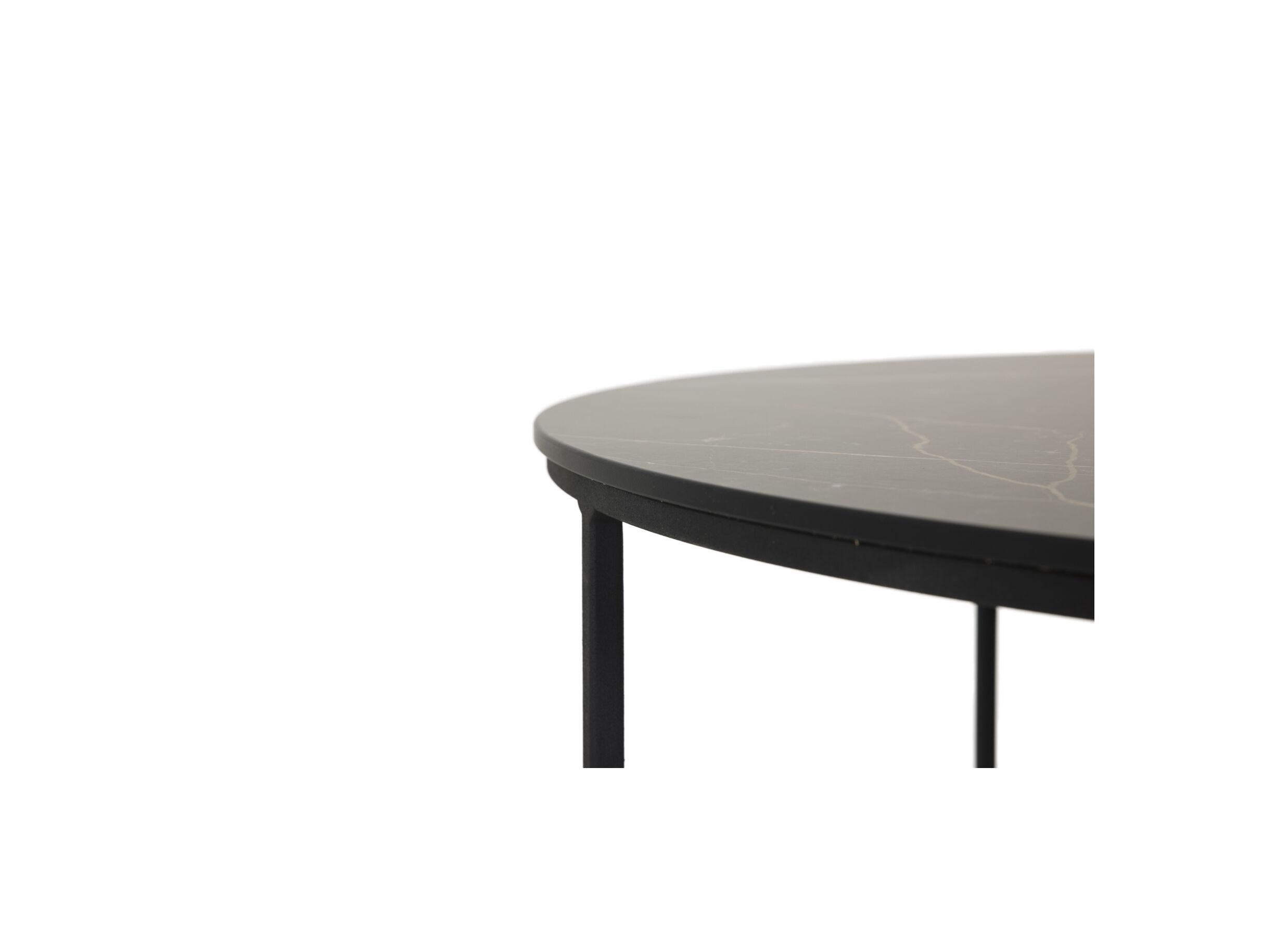 Table basse Windsor Ø75x44,4cm/Ø65x39cm - lamulux - noir lot de 2