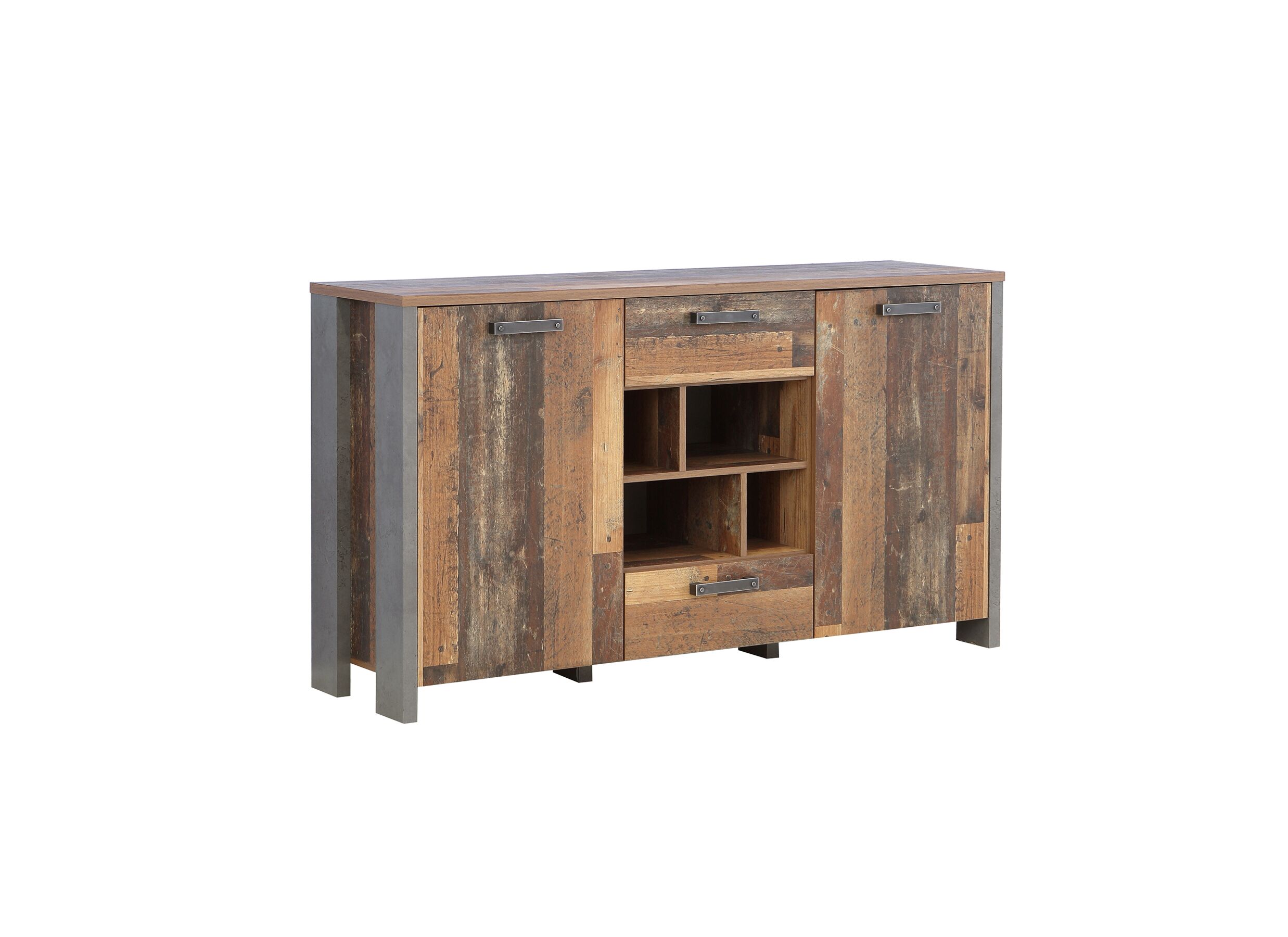 Buffet 156cm - Buffet Clif 156cm - panneau décor - old wood/béton