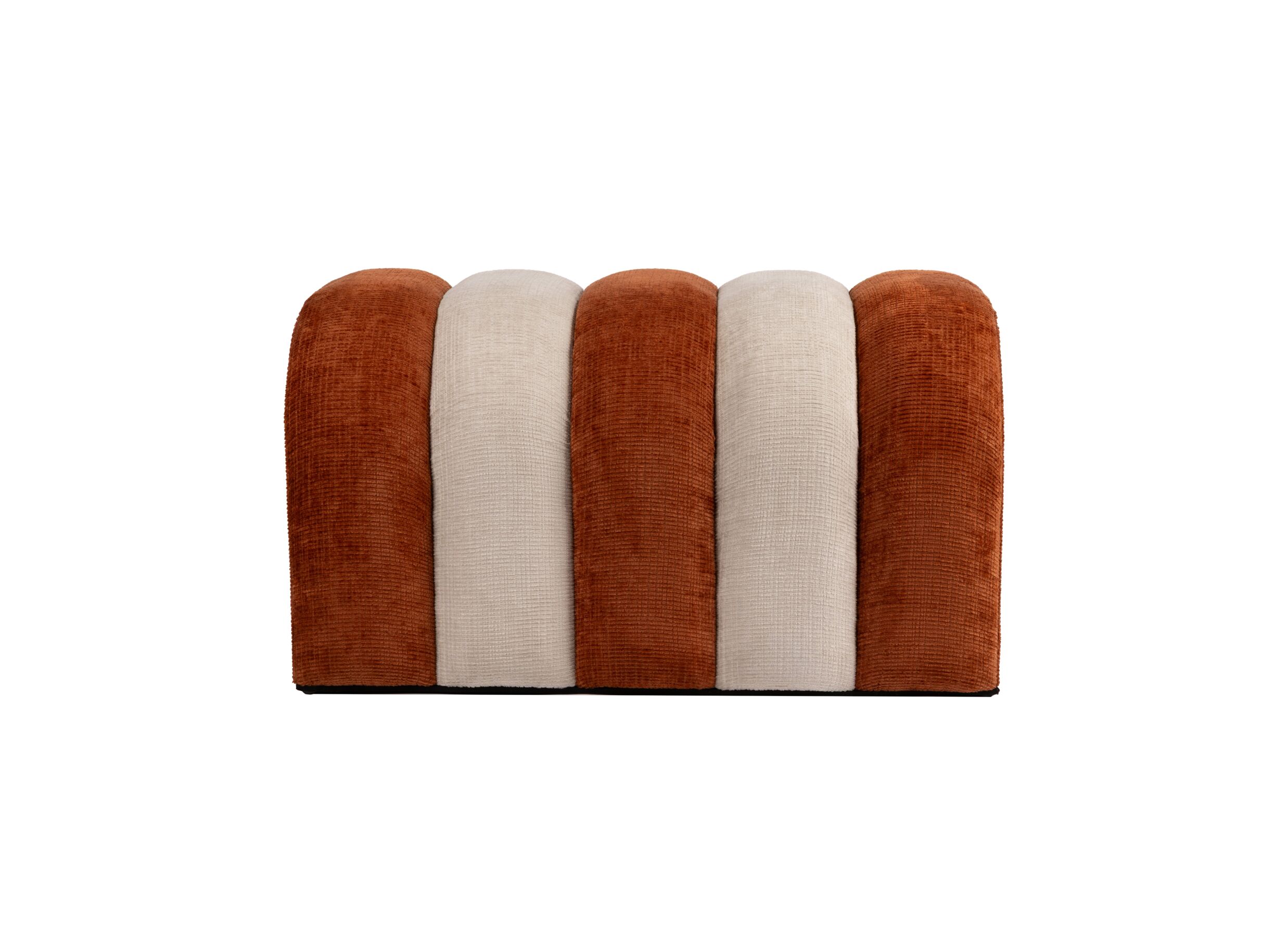 Poef Brume 77x44x43cm - stof - burnt orange & soft grey - Pouf Brume 77x44x43cm - tissu - burnt orange & soft grey