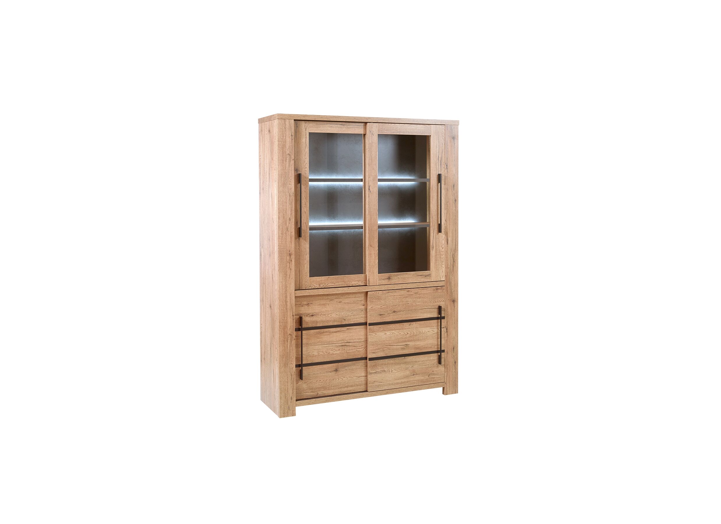 Vitrinekast Otto 146cm - decor - scarlet eik