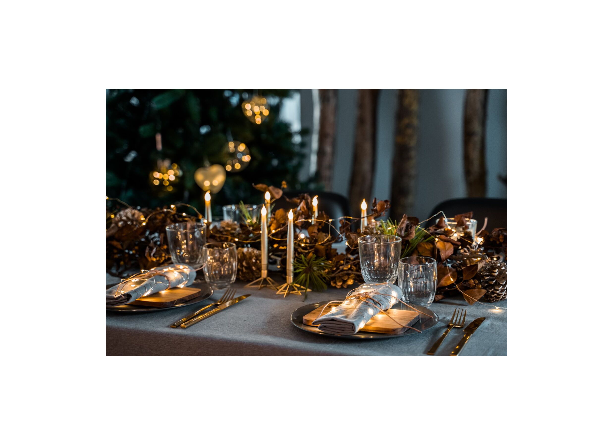 Foto ambiance - Guirlande luminaire Knirke 390cm 40LED - plastique - or