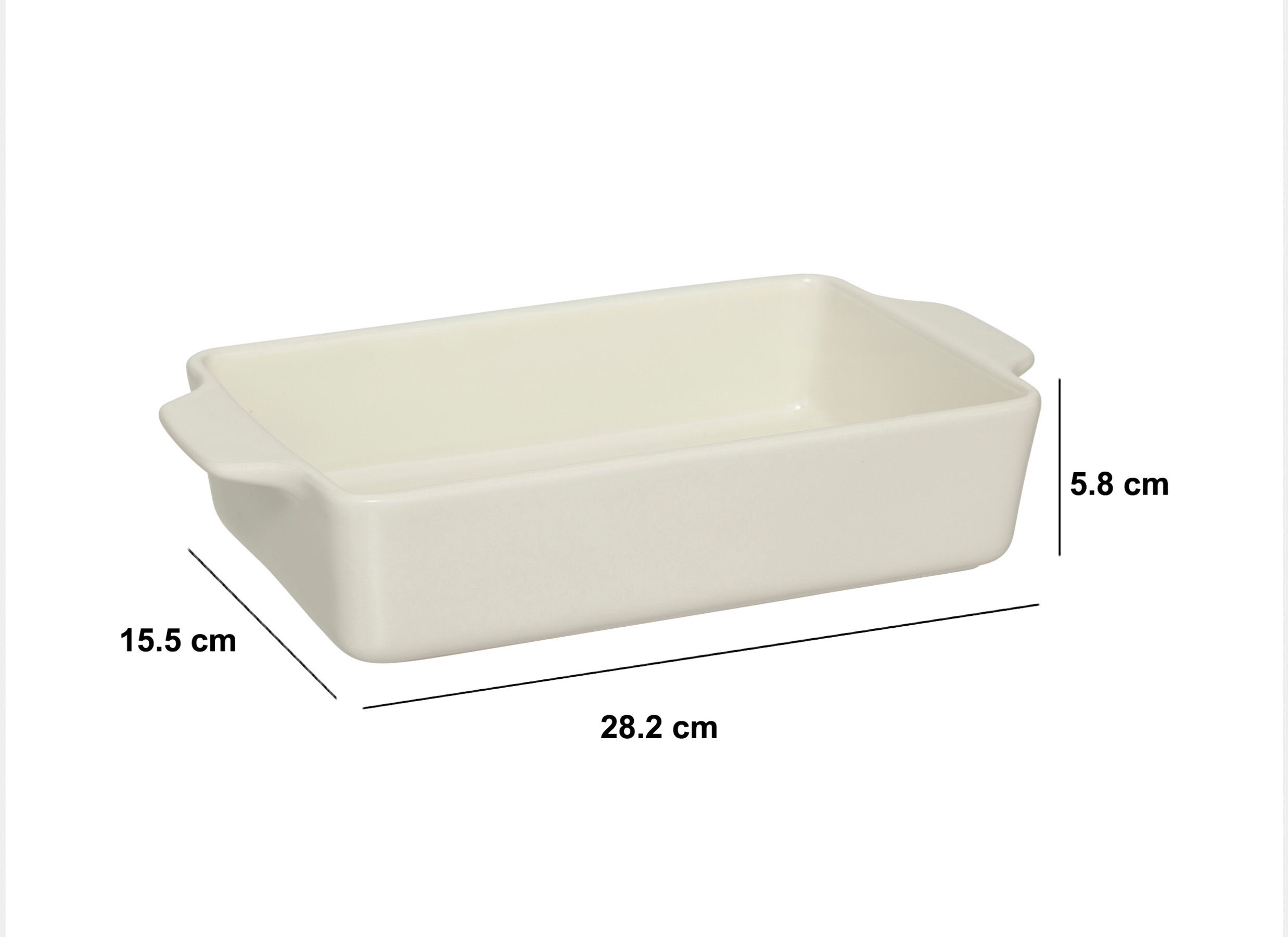 Dimensions - Plat à four 23x14cm - céramique - terracotta ou crème