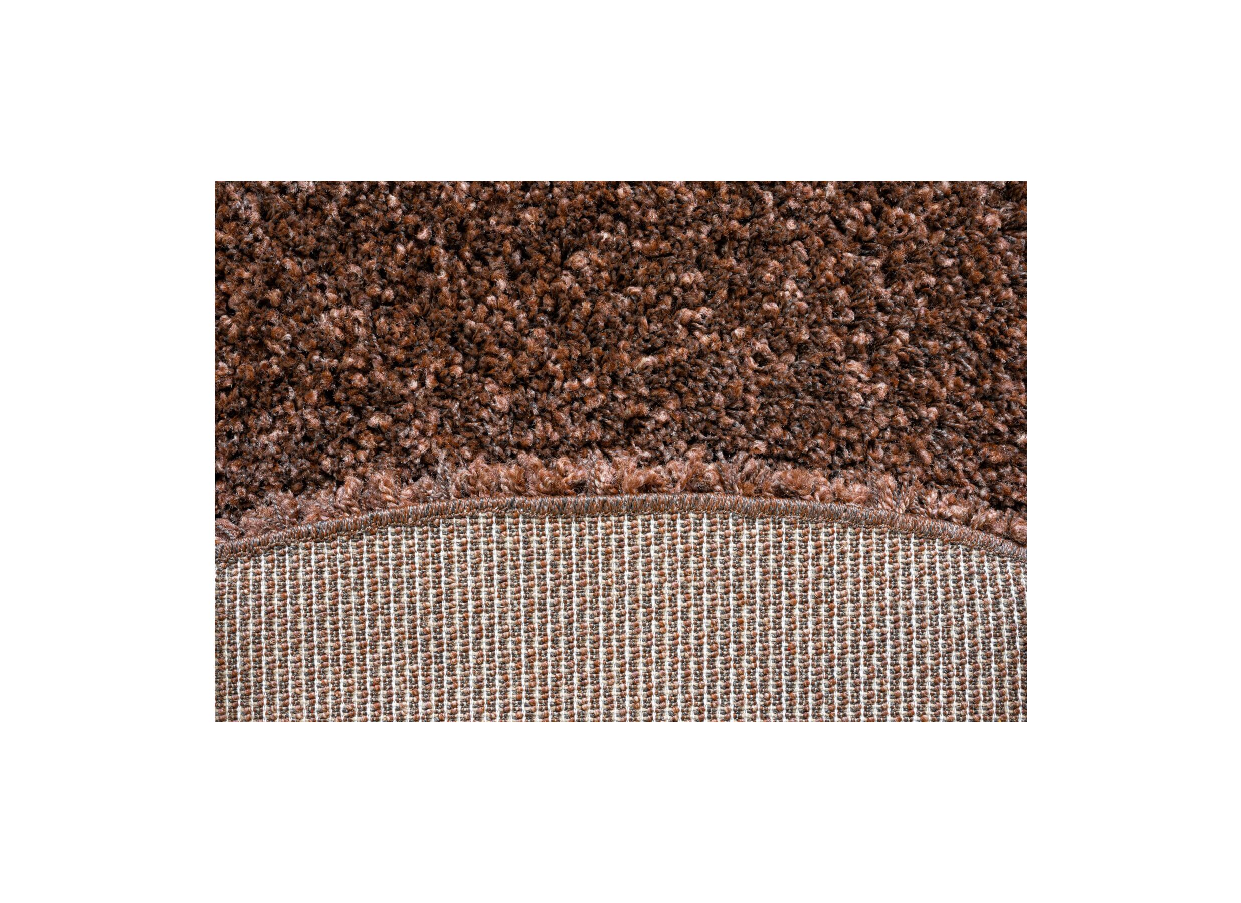 Detail - Tapis rond Twister Ø200cm - polypropylène - brun/rouille