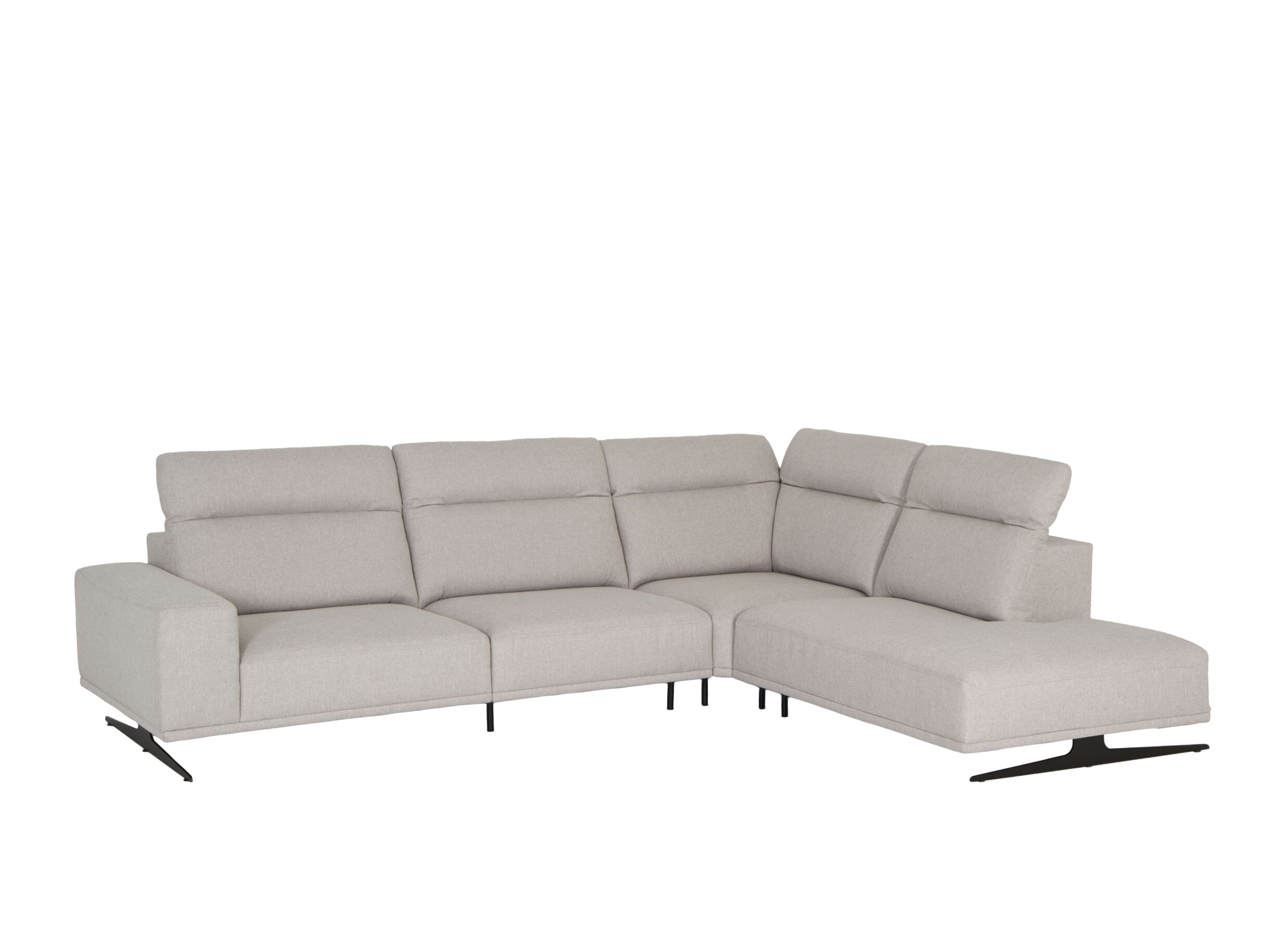 Canapé d'angle Sunset 320x247cm - tissu - gris clair