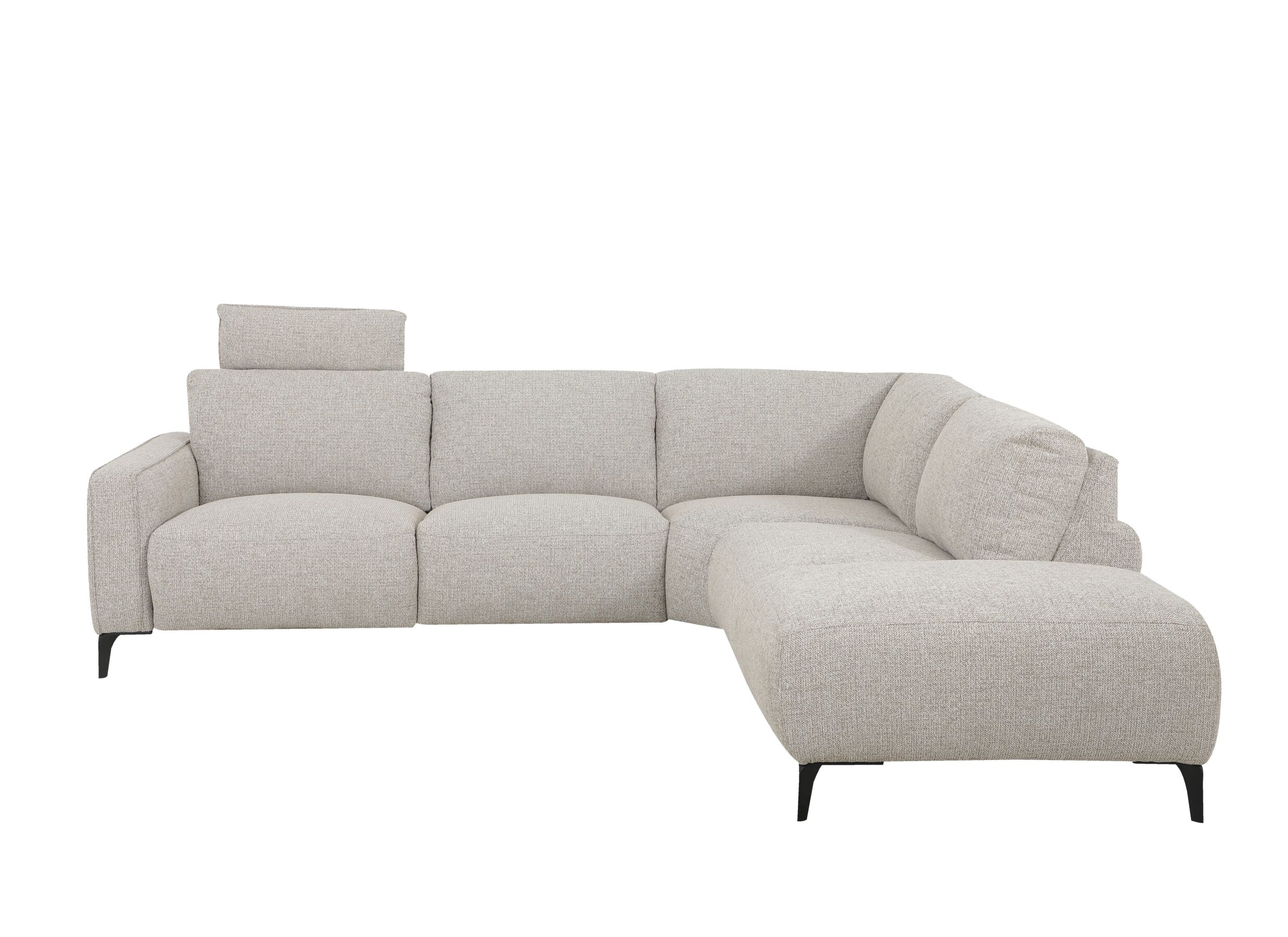 Aperçu - Canapé d'angle Dante 274x226cm - tissu - beige