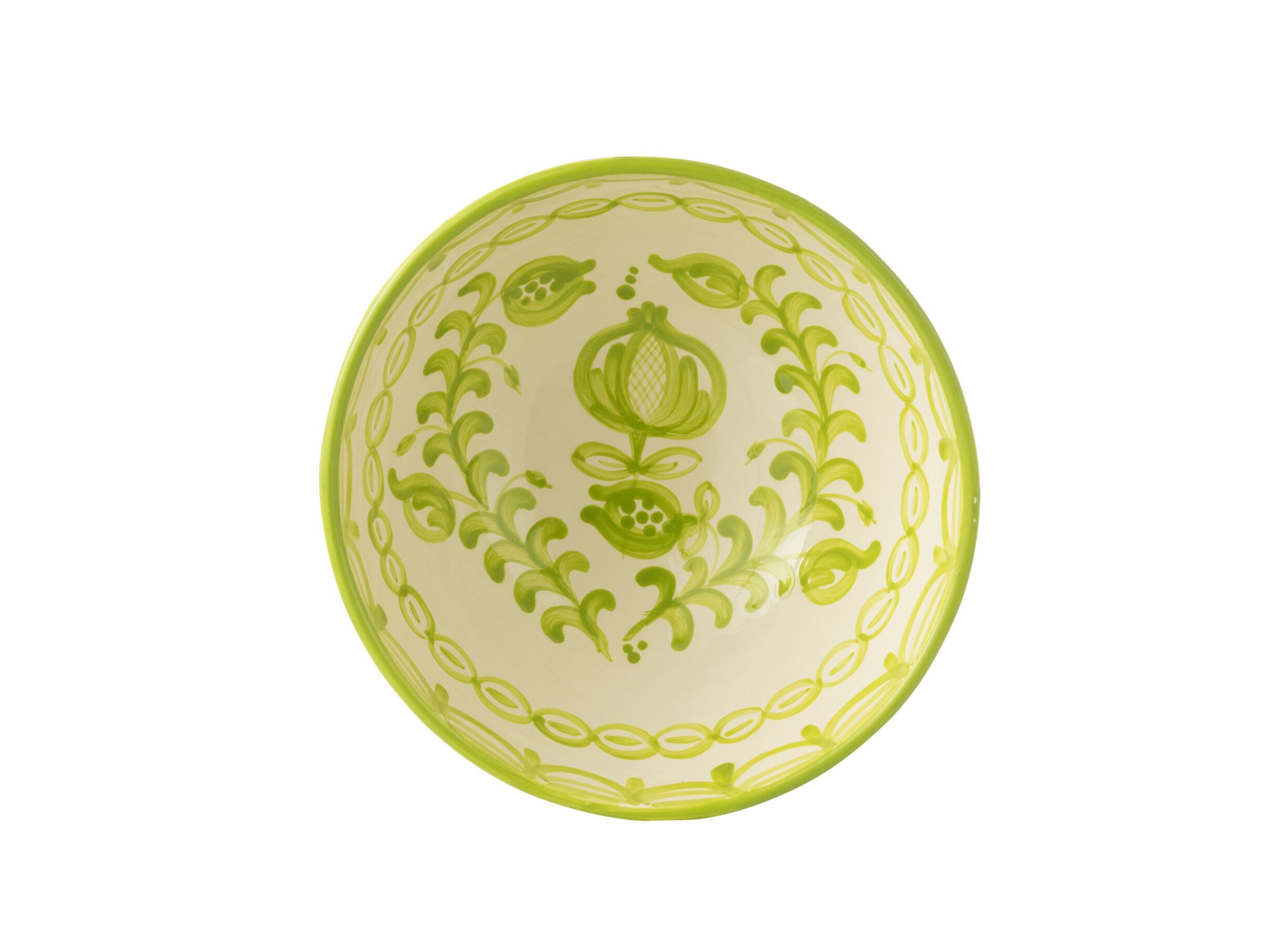Aperçu - Plat Granada Ø28cm - céramique - blanc & vert
