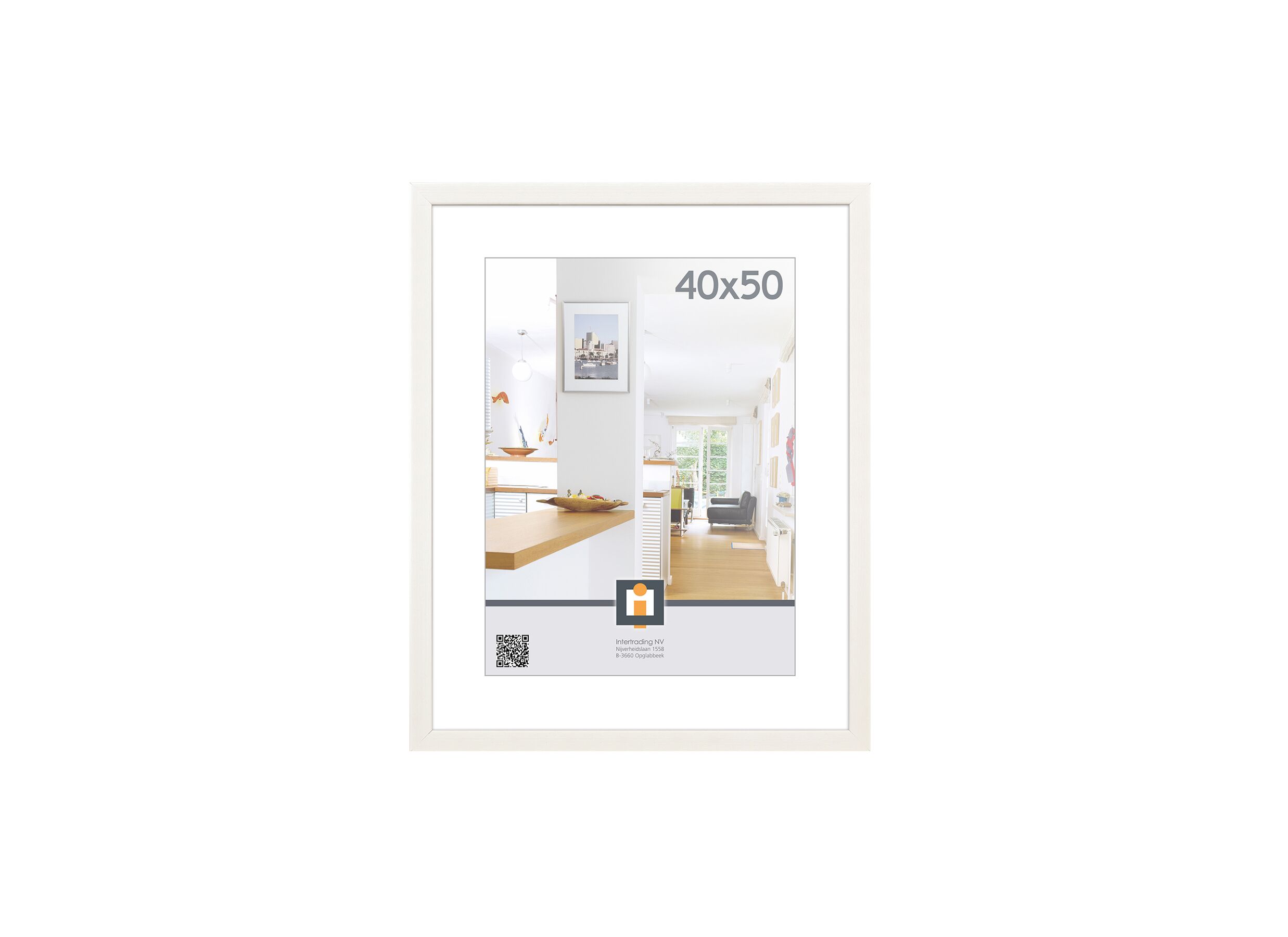 Cadre photo Livorno 43x53cm - Cadre photo Livorno 50x40cm - bois massif - blanc