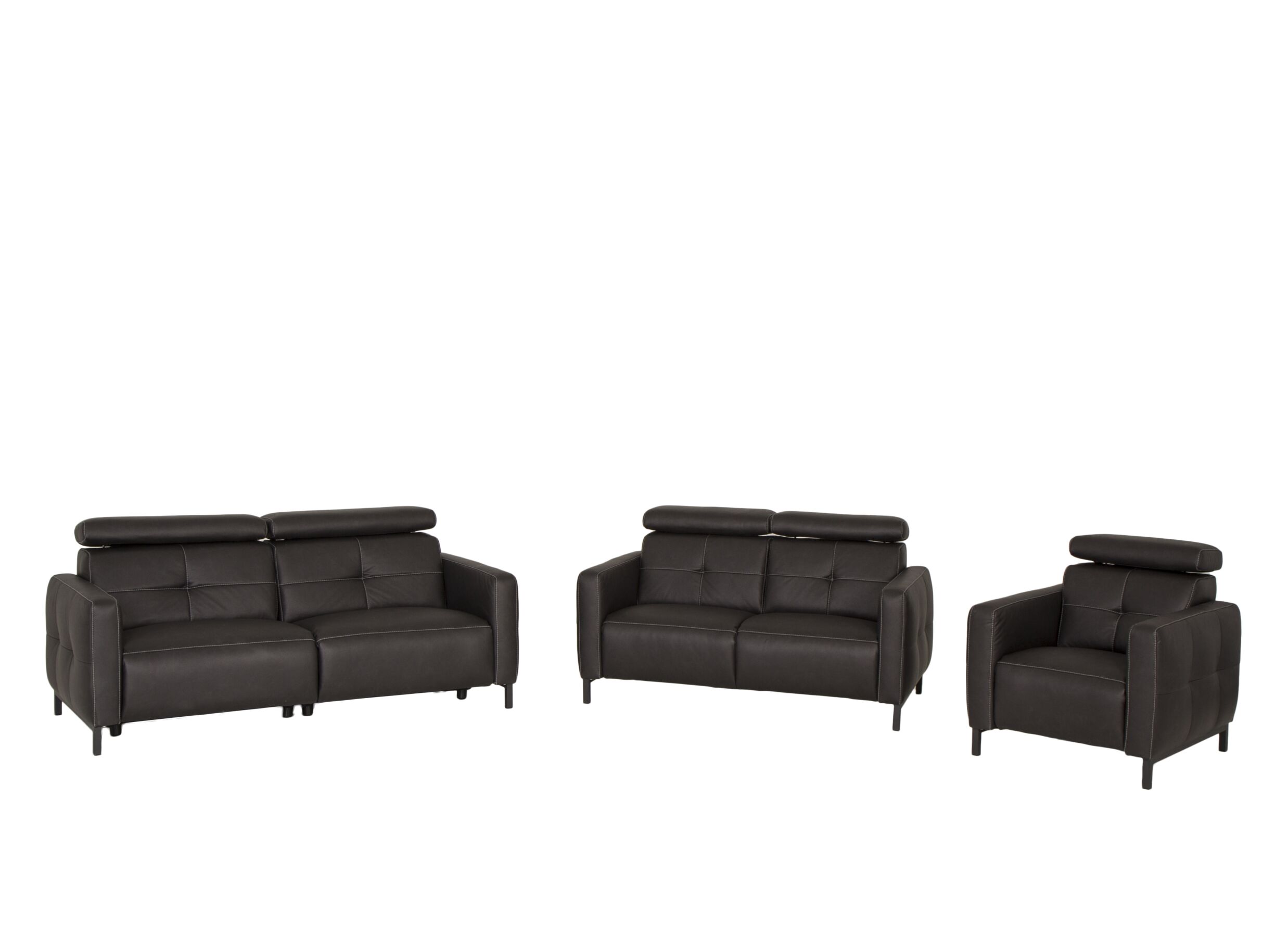 Canapé Dervaux 3+2+1 places anthracite - Canapé Dervaux 3+2+1 places - tissu - anthracite