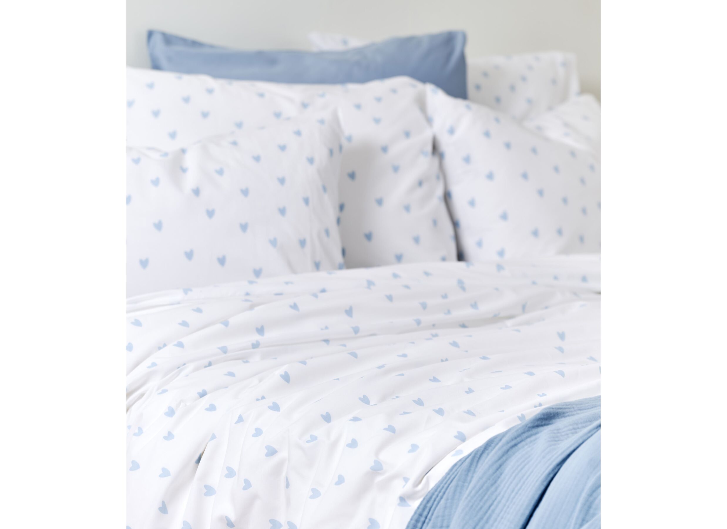 Foto ambiance - Housse de couette 240x200/220cm - coton - bleu & blanc