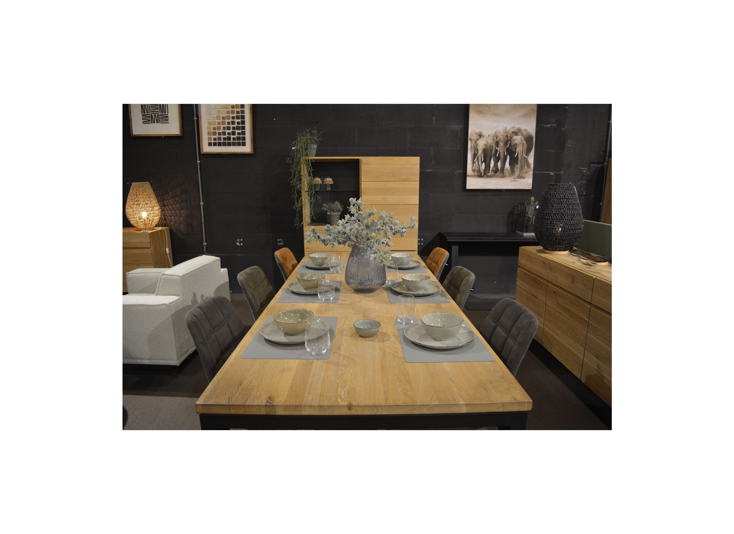 Table Palacio 200x100cm - chêne massif - naturel