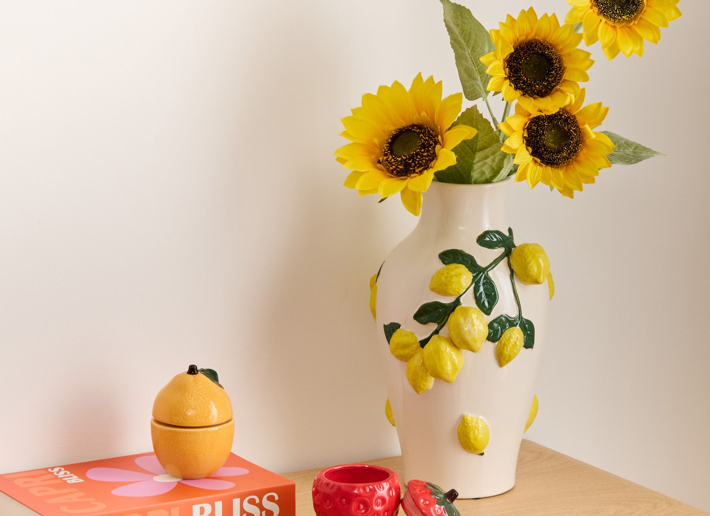 Foto ambiance - Vase Citron H32,6 - dolomite - multicolore