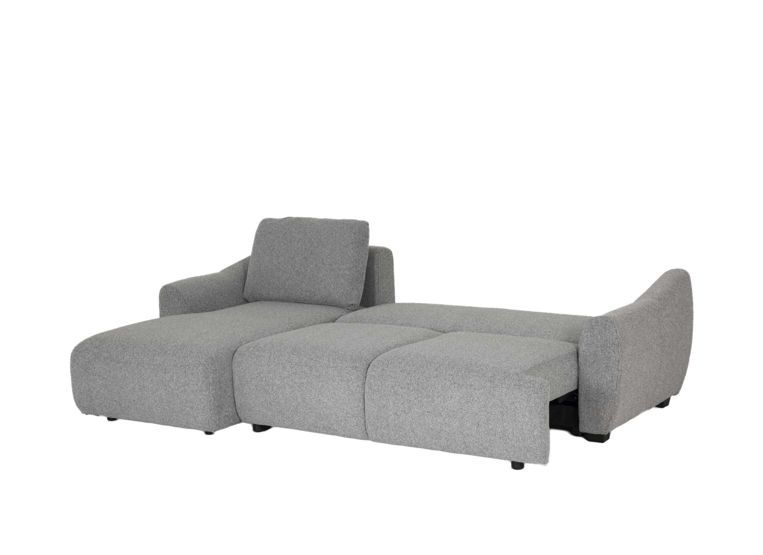 Aperçu - Canapé d'angle Appia 269x169x90cm - tissu - gris avec fonction lit et rangement