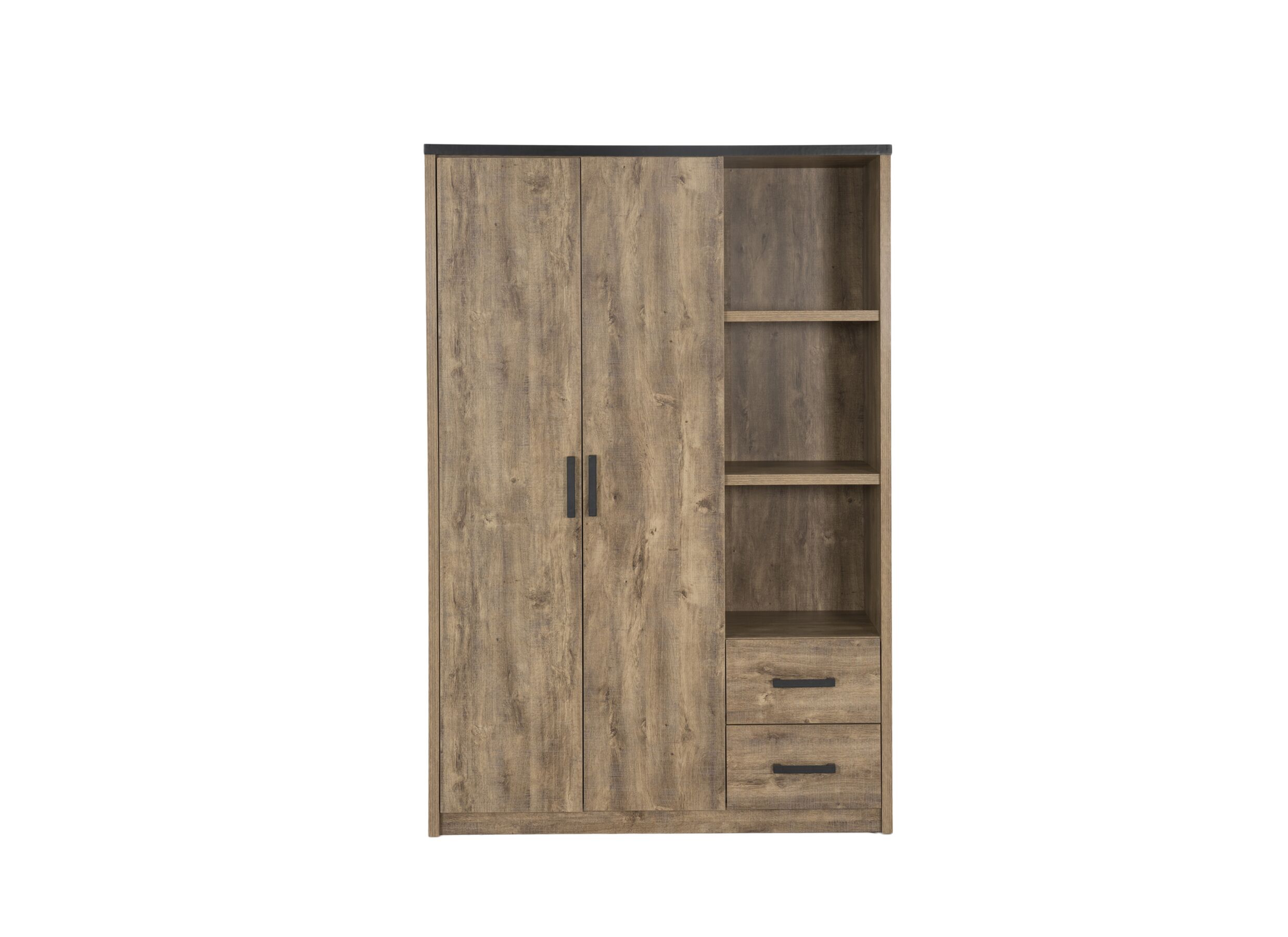 Garde-robe Esra 135cm - décor - industrial oak/black concrete