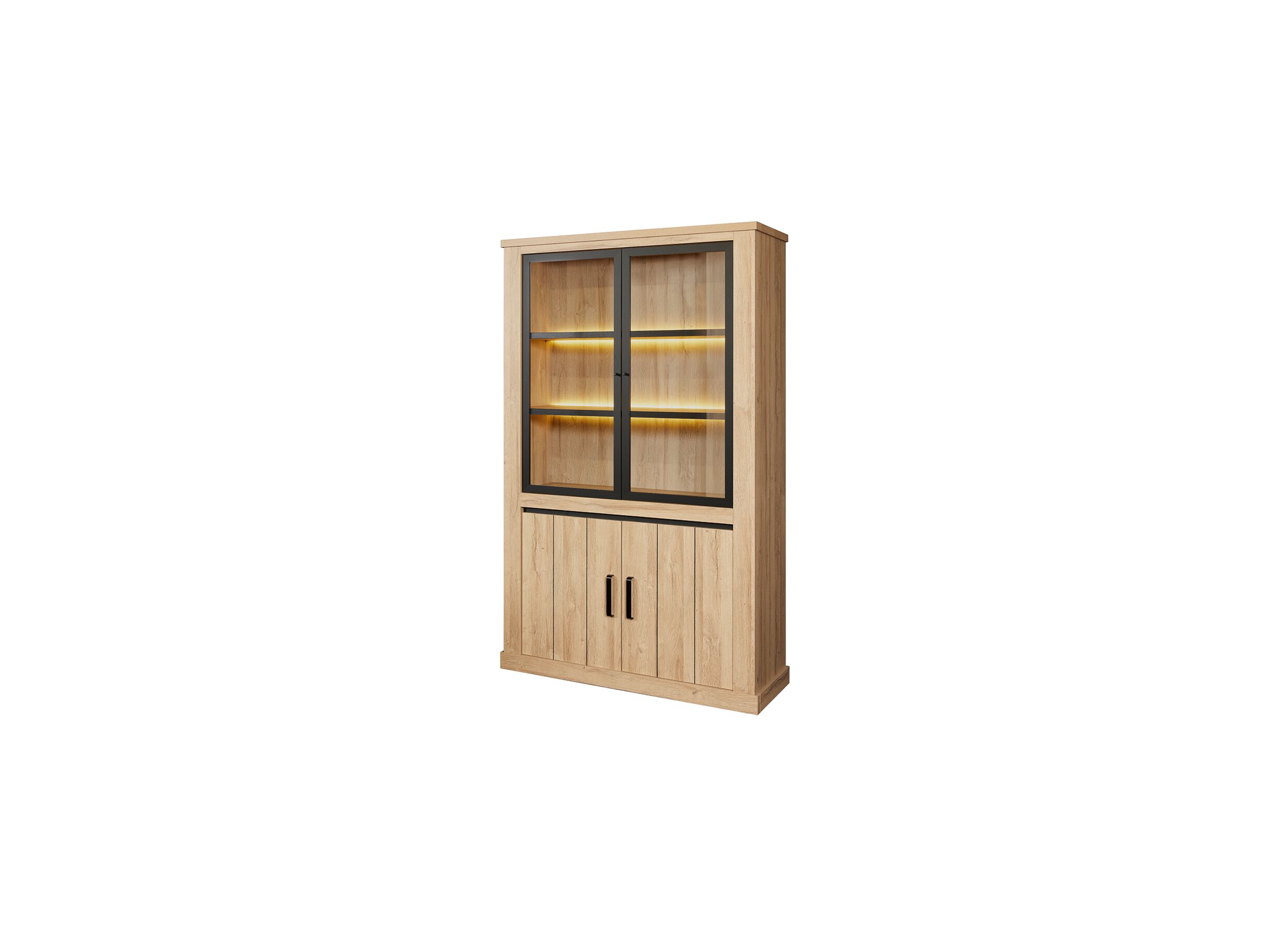 Vitrinekast Tibo 135cm - decor - French oak