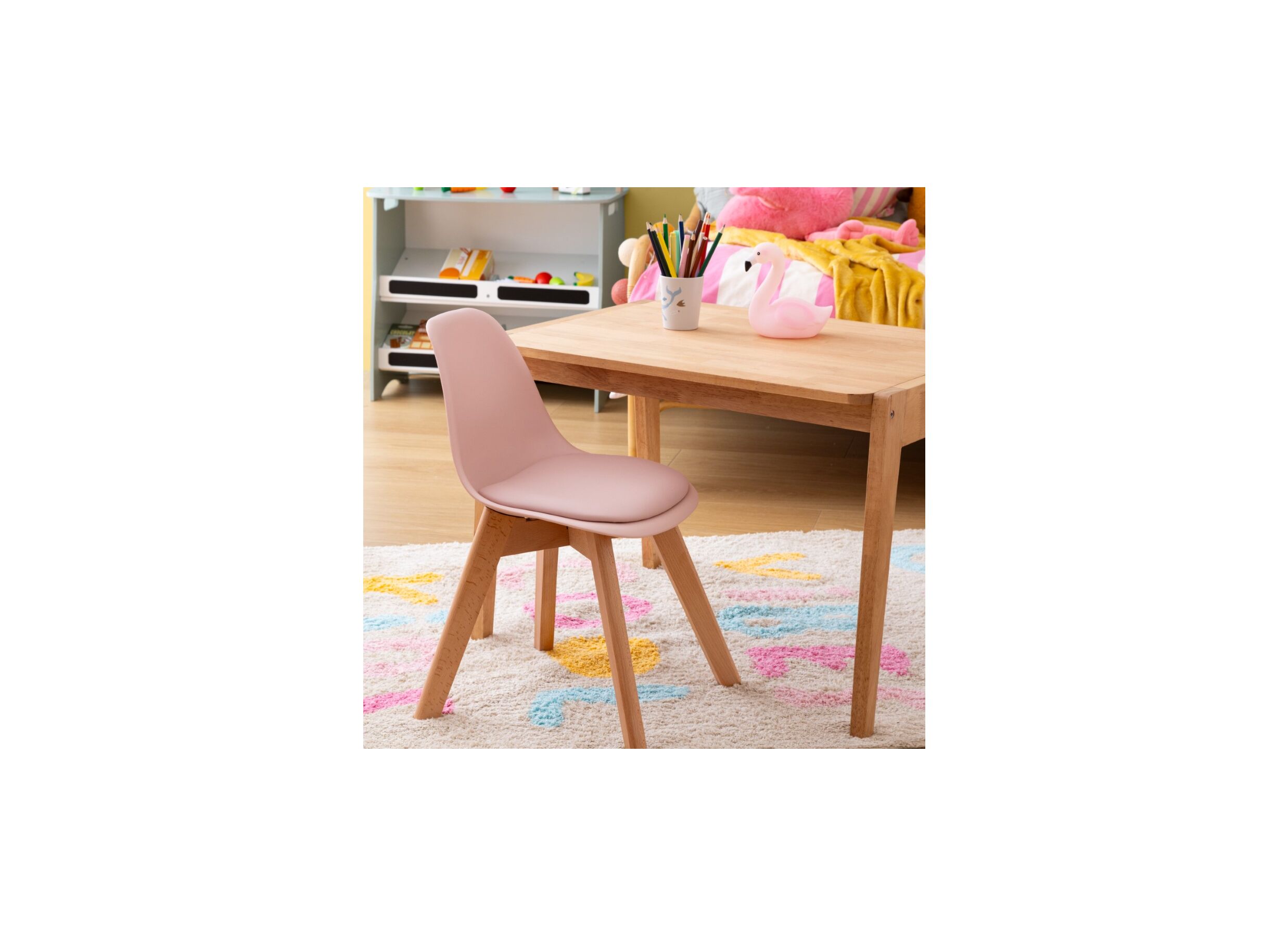 Foto ambiance - Chaise enfant Baya 55x31x38,5cm - plastique - rose