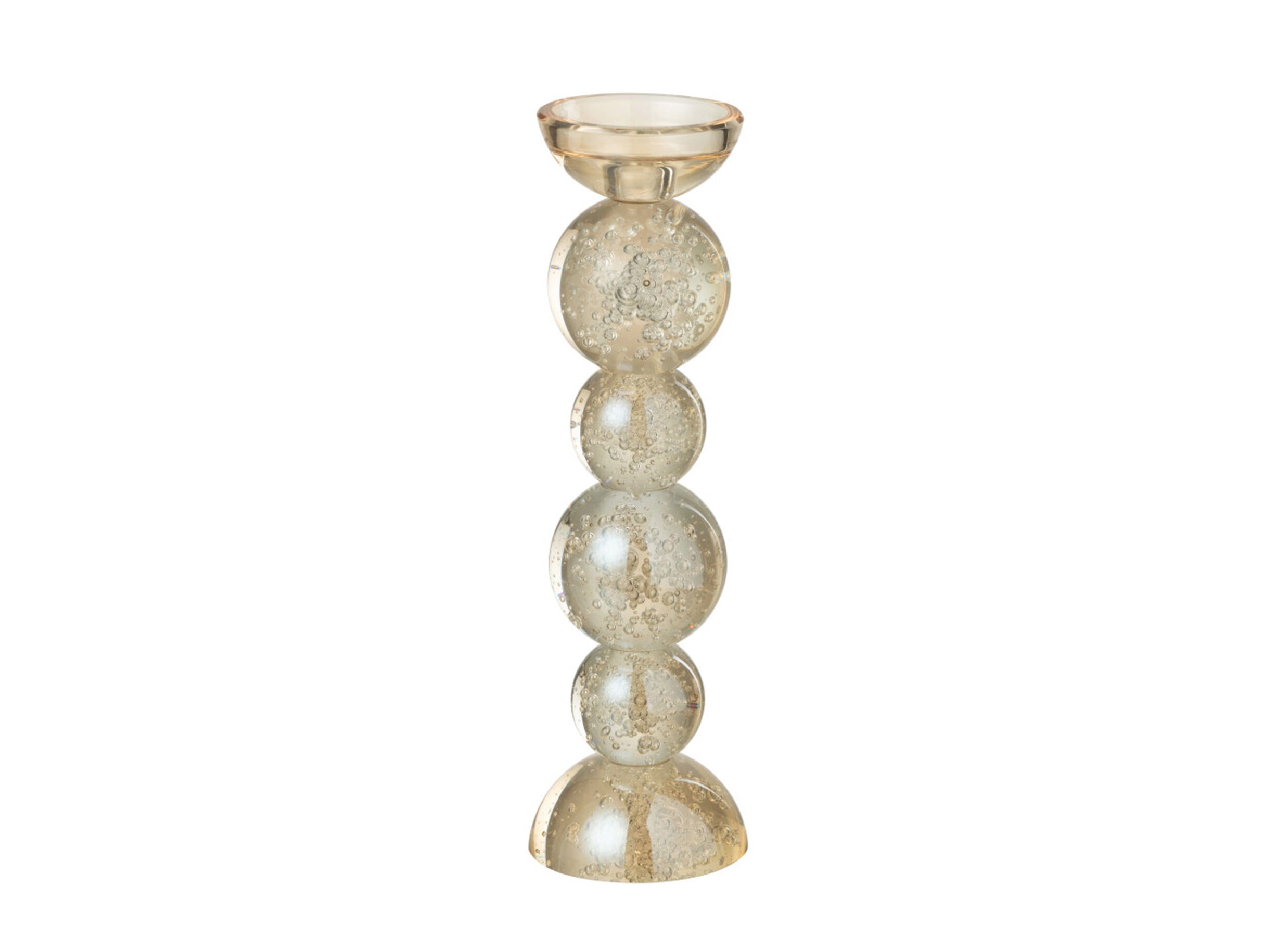 Aperçu - Porte-bougie Champagne H34cm - verre - beige
