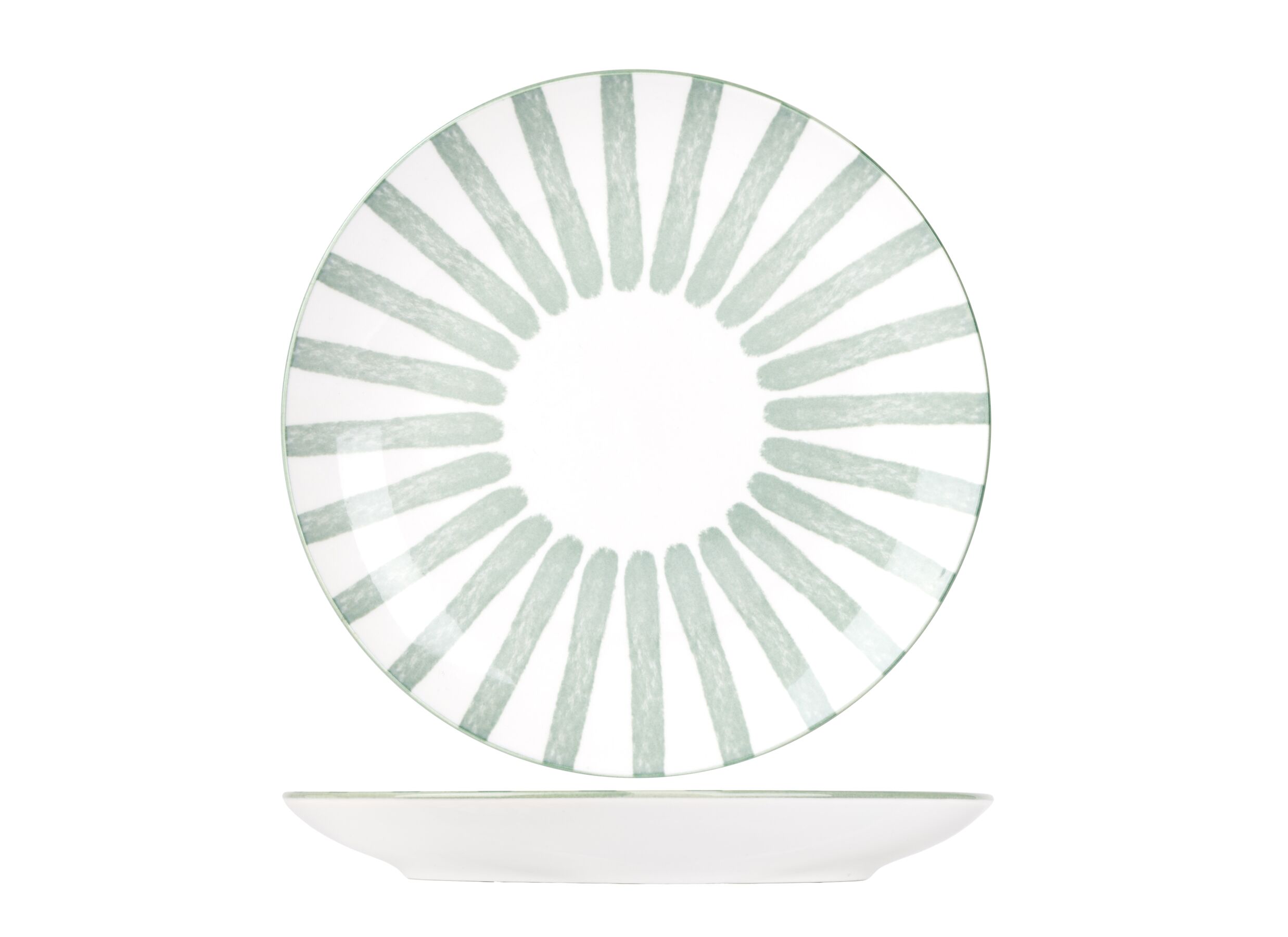 Dessertbord Cabana Ø20 - Assiette à dessert Cabana Ø20,5 - porcelaine - vert