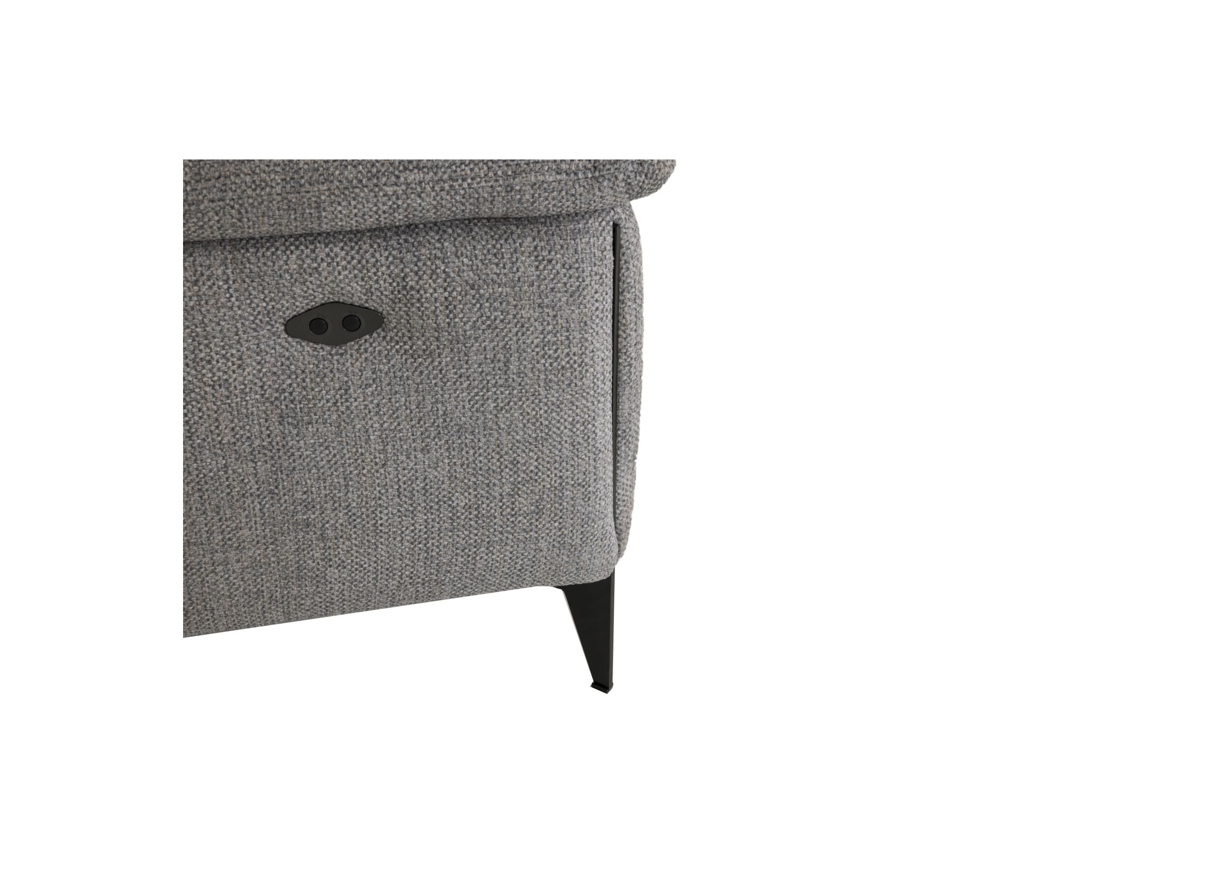 Detail - Canapé d'angle Amira 290x228cm - tissu - gris avec relax