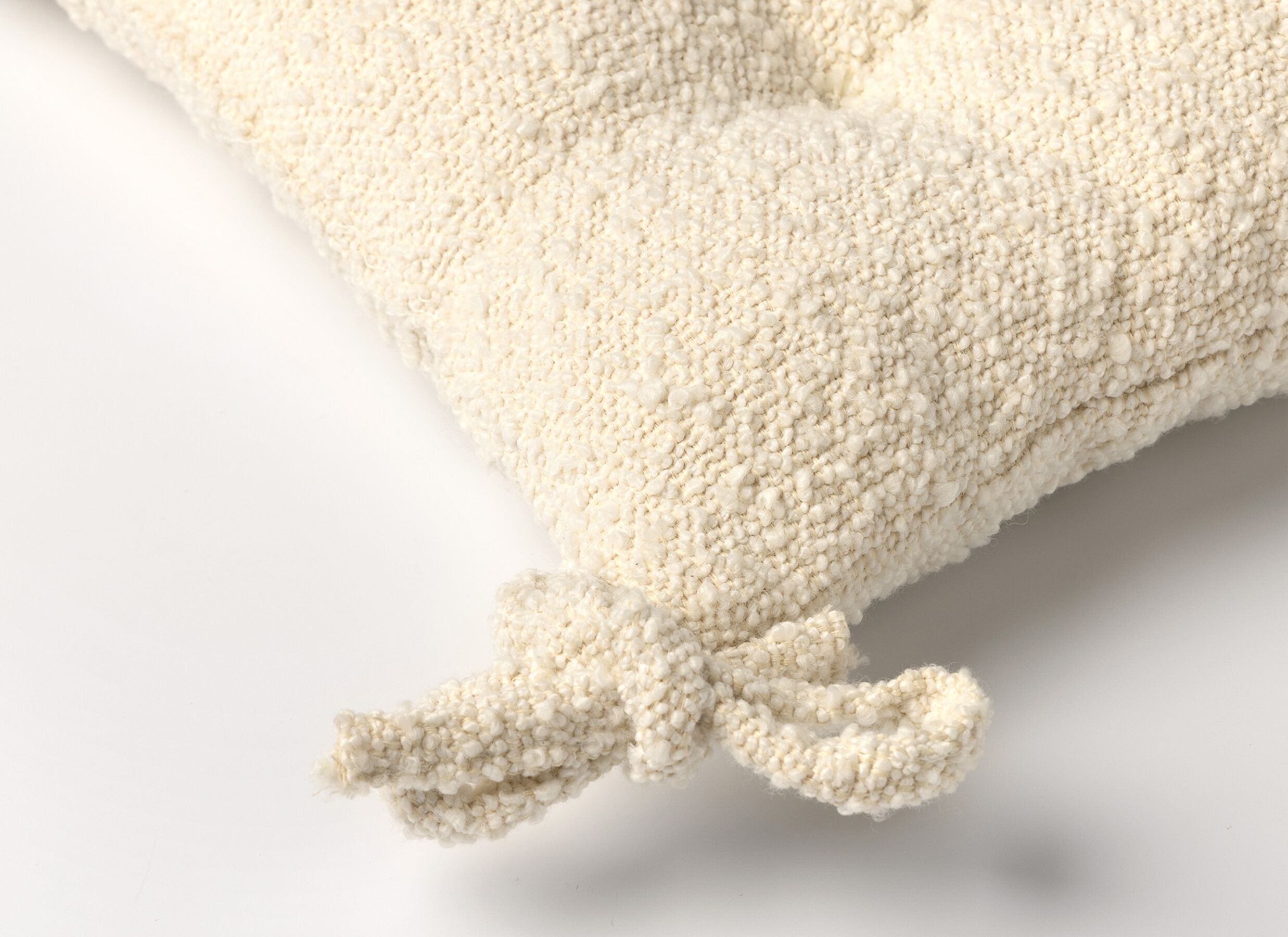 Detailfoto - Stoelkussen Onno 40x40cm - polyester - snow white