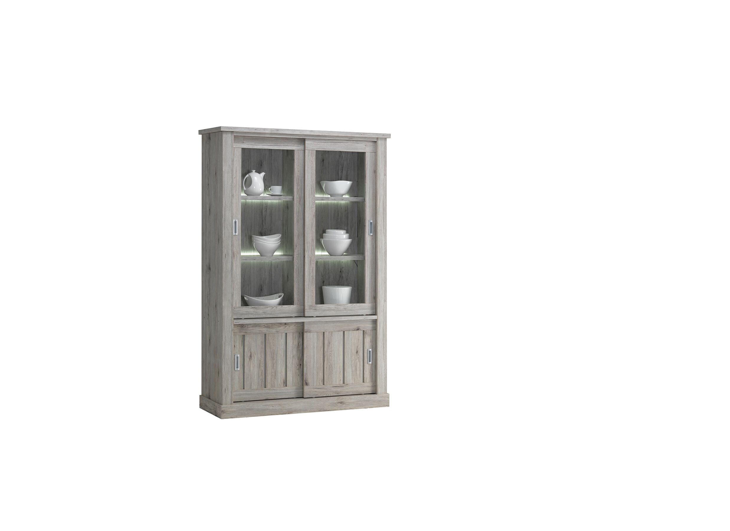 Vitrinekast Eddy 135cm - decor - grijs