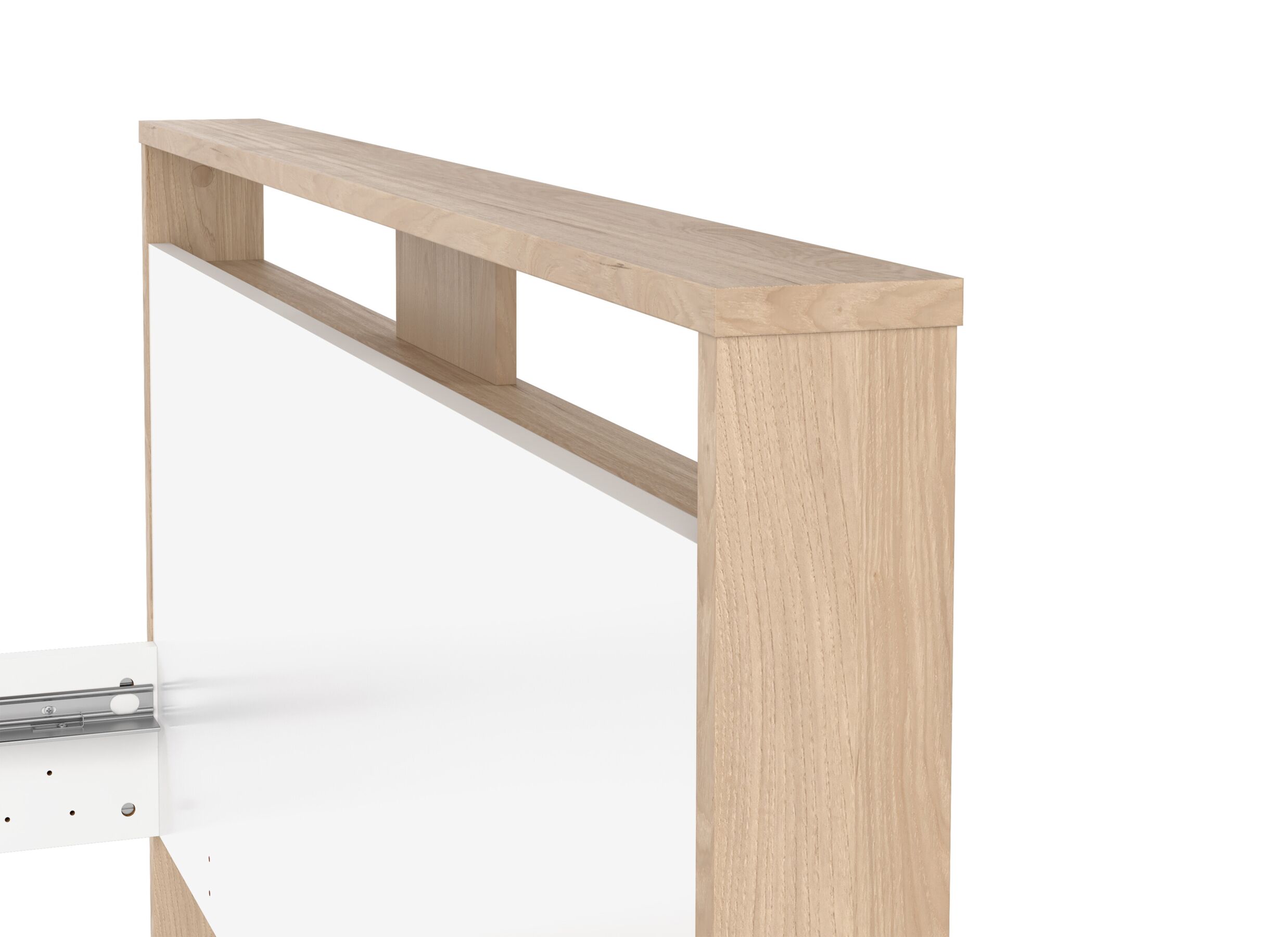 Detailfoto - Bed Next 140x200cm - melamine - glanzend wit & jackson hickory