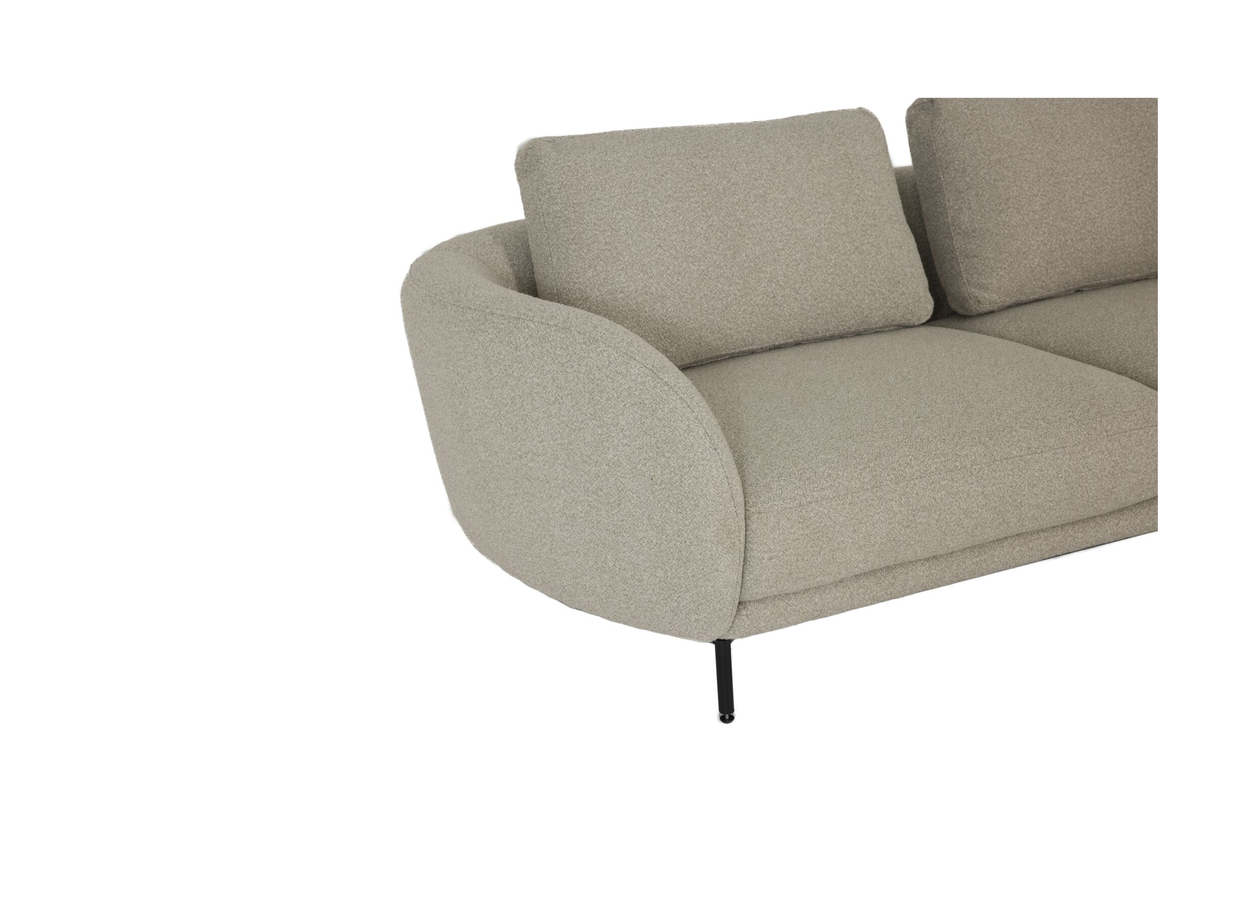 Detail - Canapé d'angle Carre 356x160cm - tissu - beige