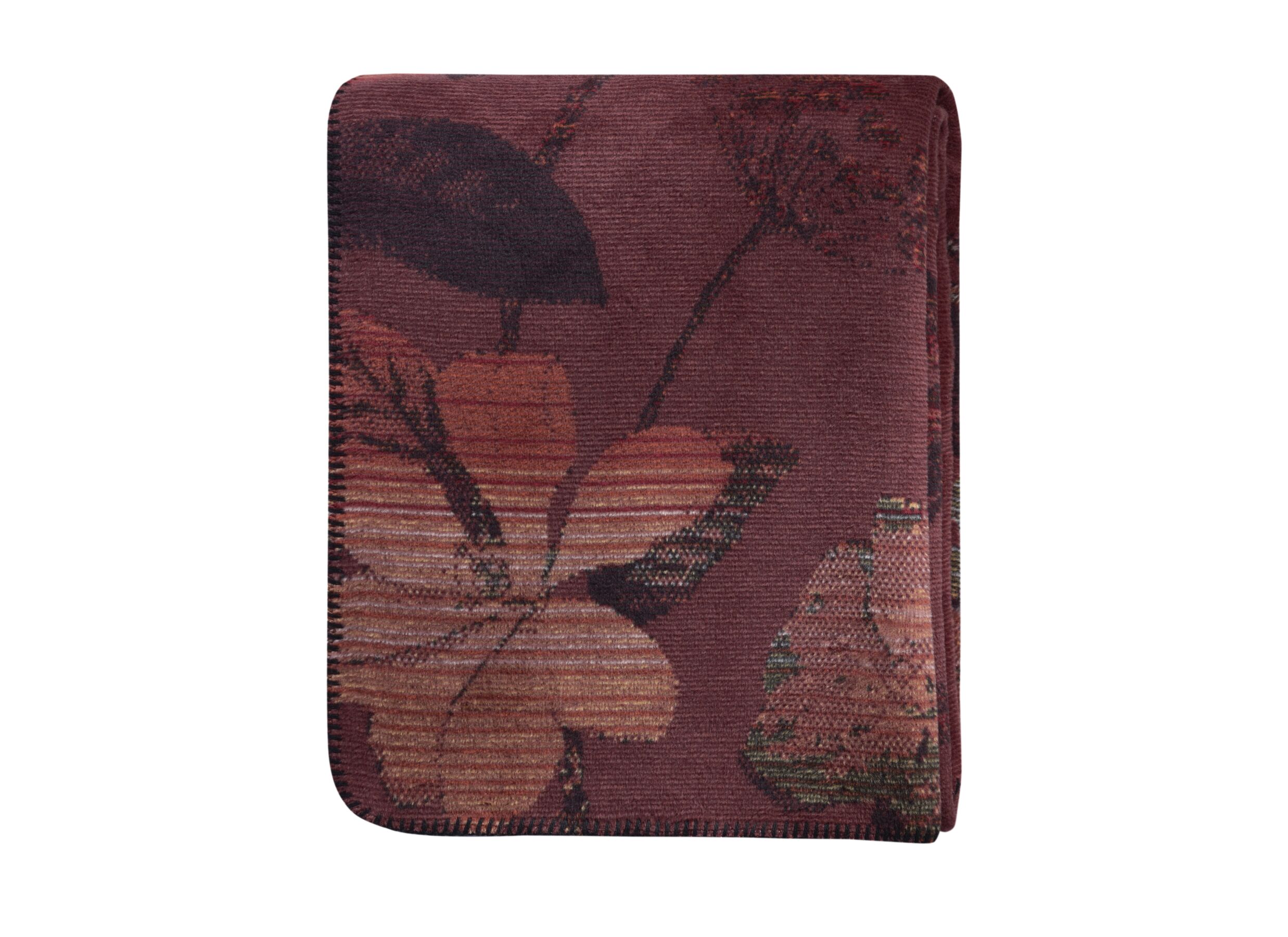 Plus Important - Plaid Velvet Bloom 150x200cm - polyester & coton - rouge