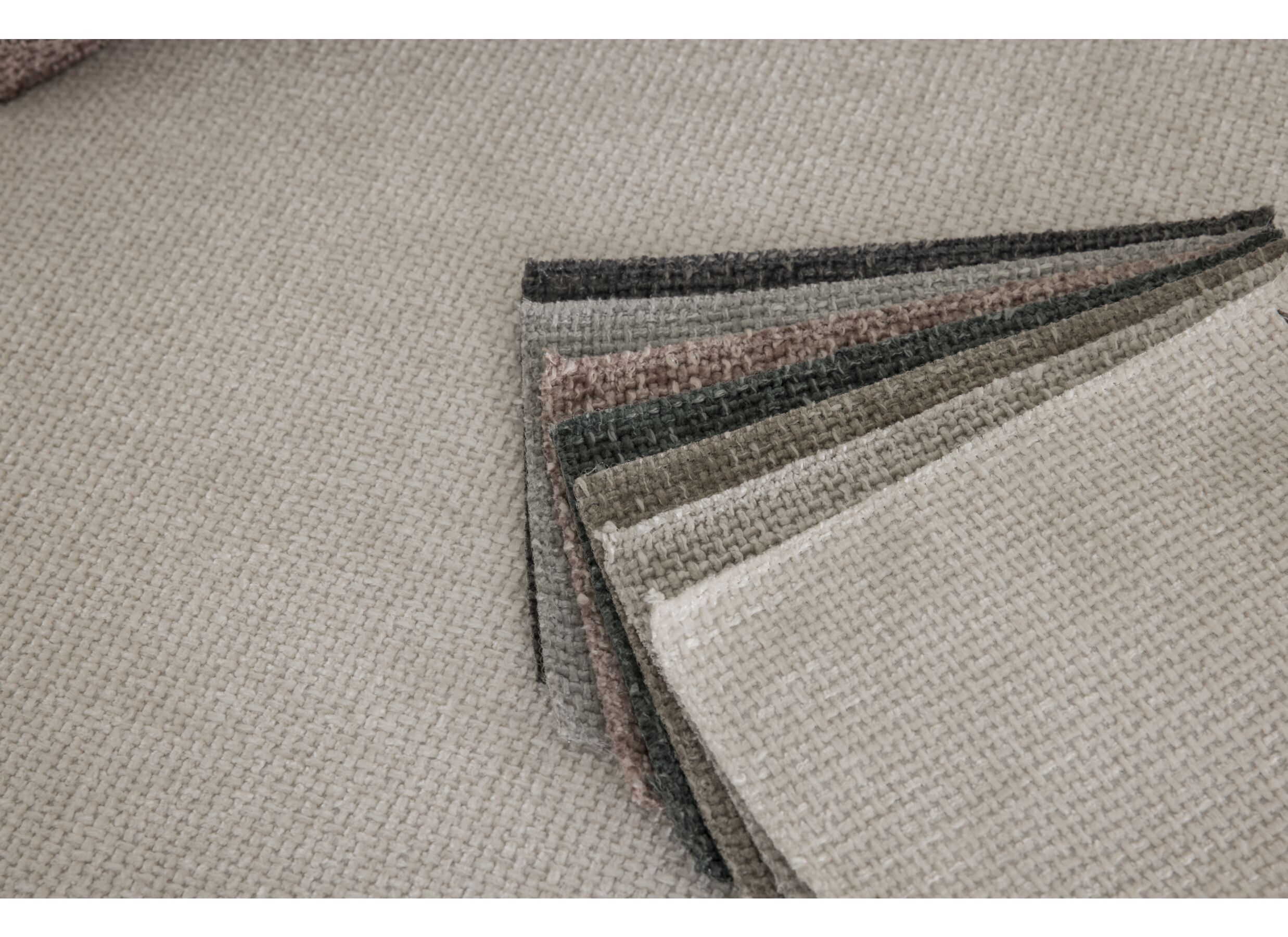 Hoeksalon Liva 325x161cm - stof - wit