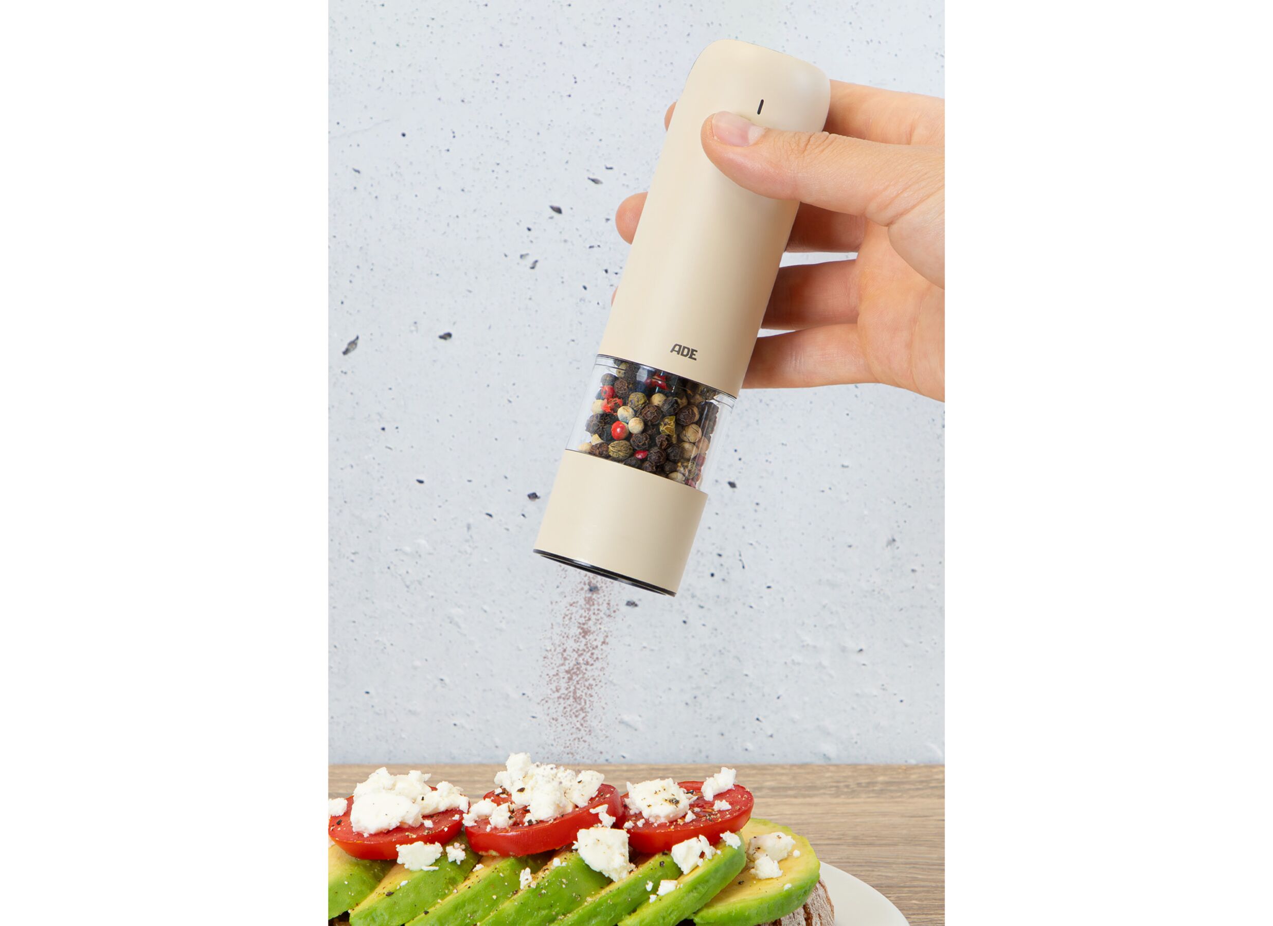Foto ambiance - Moulin poivre et sel H14cm - acier - cream électrique et rechargeable