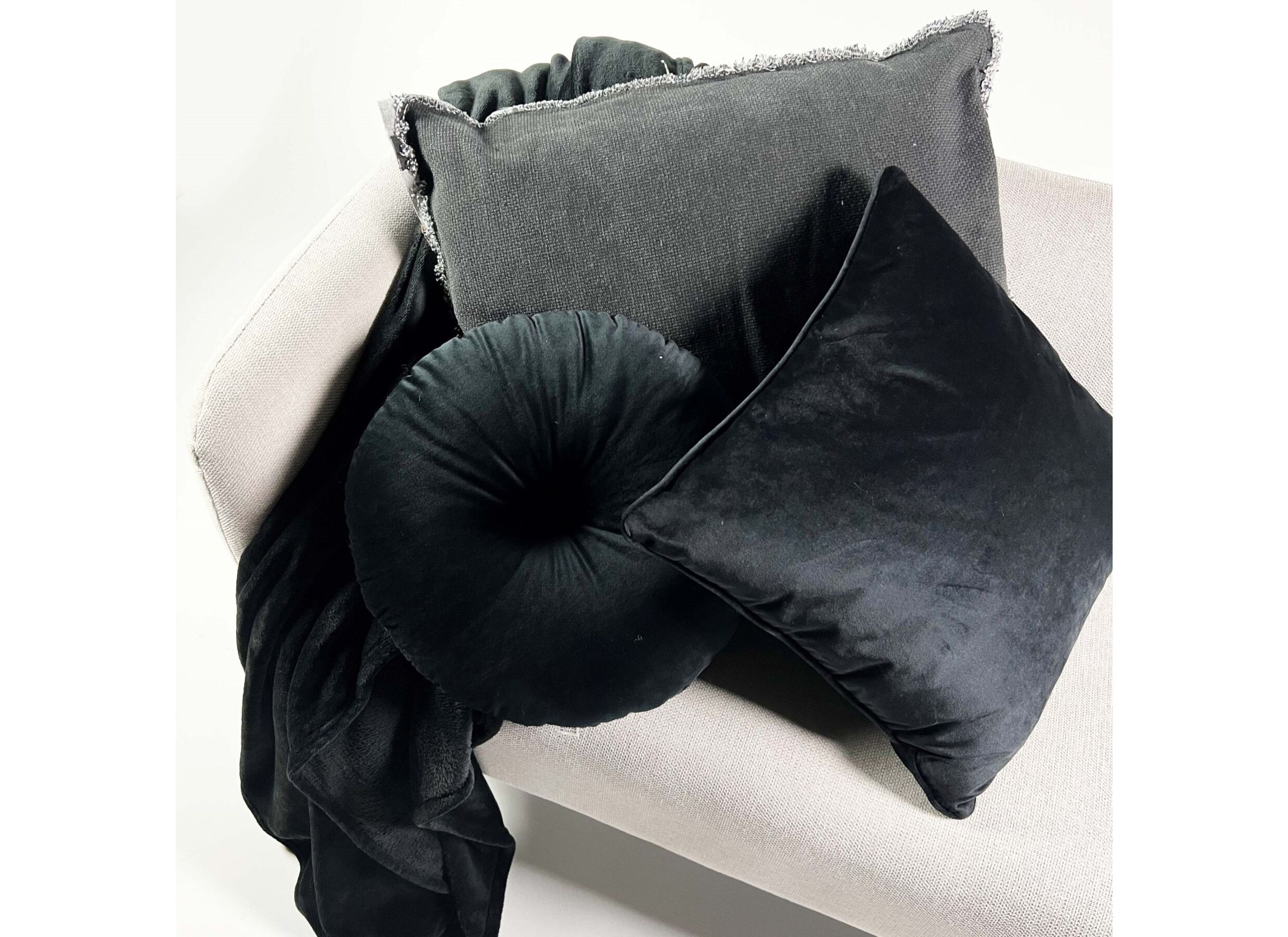 Foto ambiance - Coussin Olly 40x40cm - tissu - raven