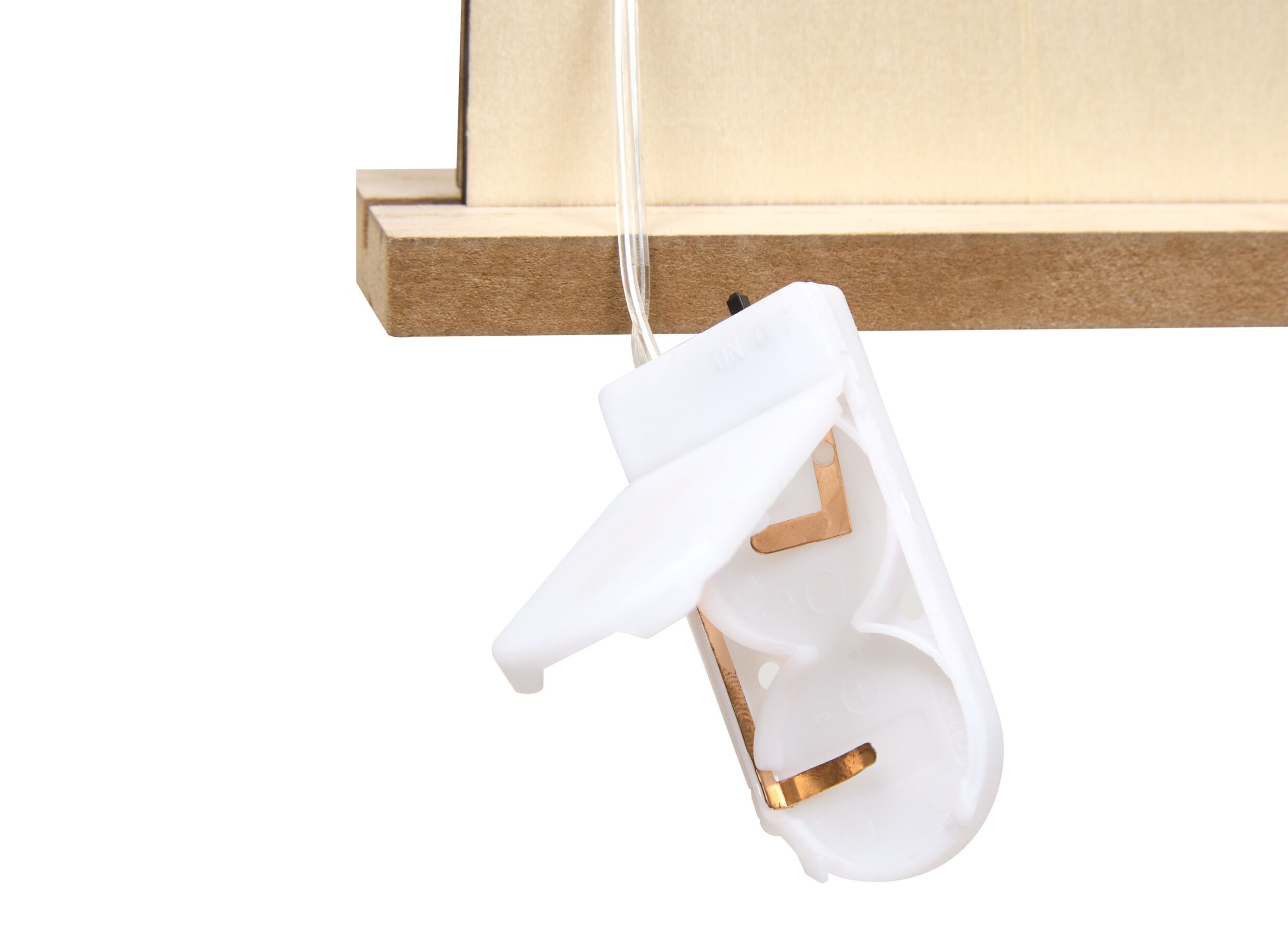 Detailfoto - Kerstdecoratie Huisjes LED H23,5cm - hout - bruin incl. batterij