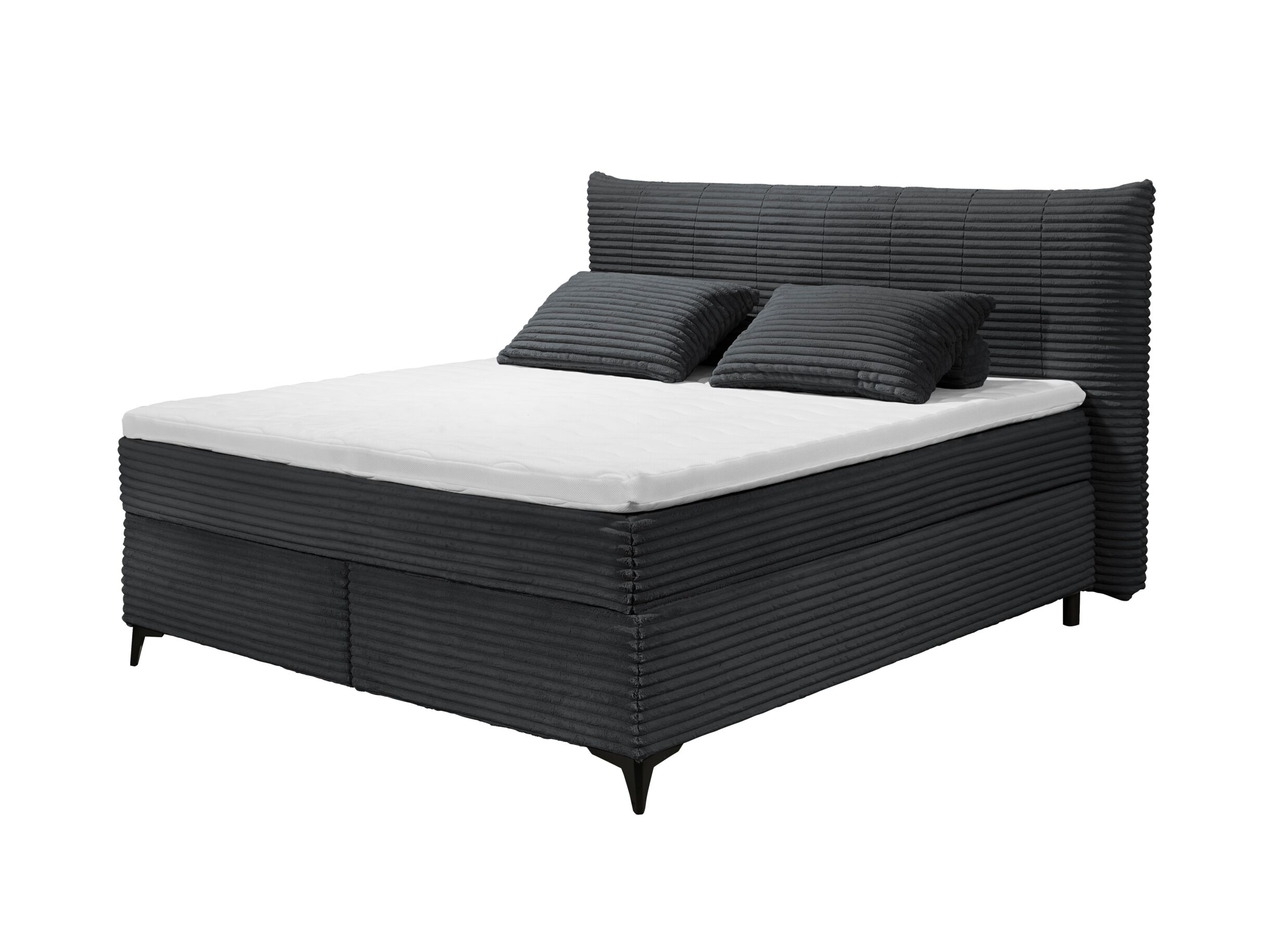 Aperçu - Boxspring Seattle 160x200cm - tissu - noir